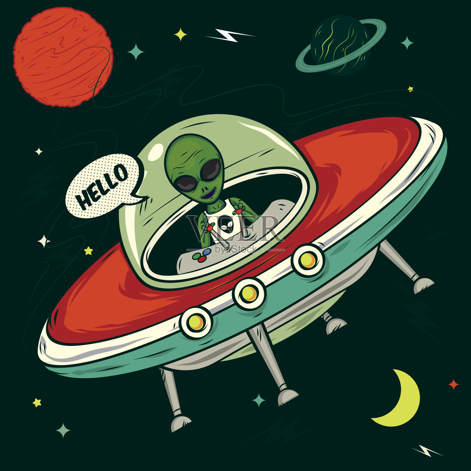 外星人入侵矢量图插画图片素材