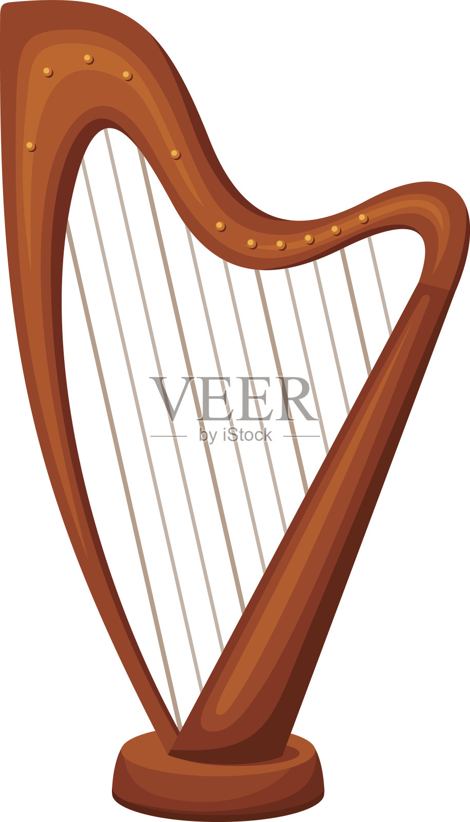 竖琴。矢量插图。插画图片素材