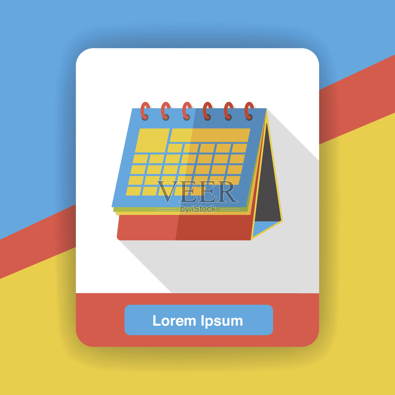 办公室日历平面图标插画图片素材