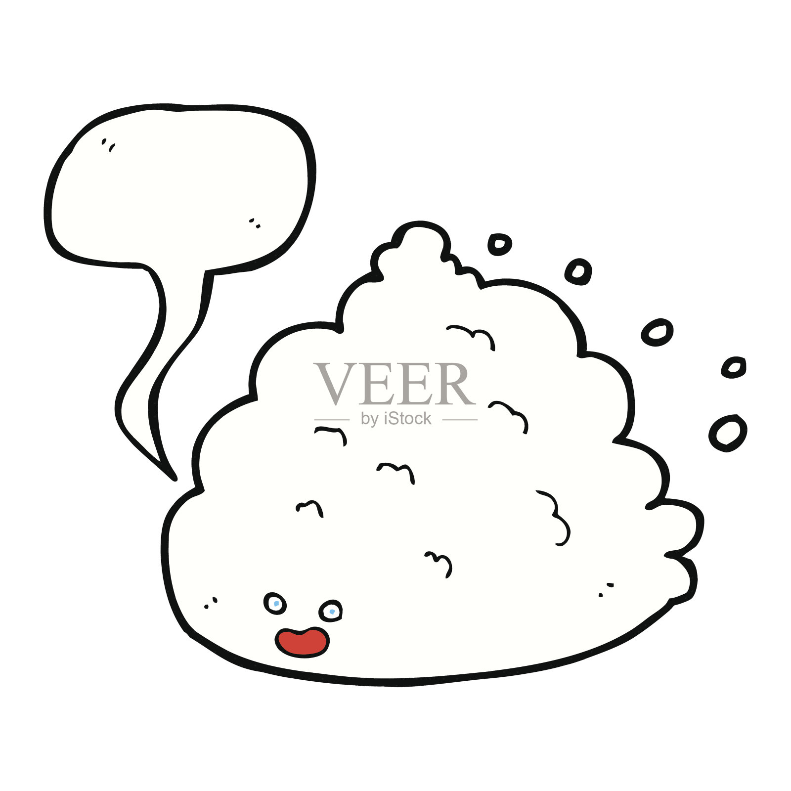 卡通云人物与语音泡泡插画图片素材