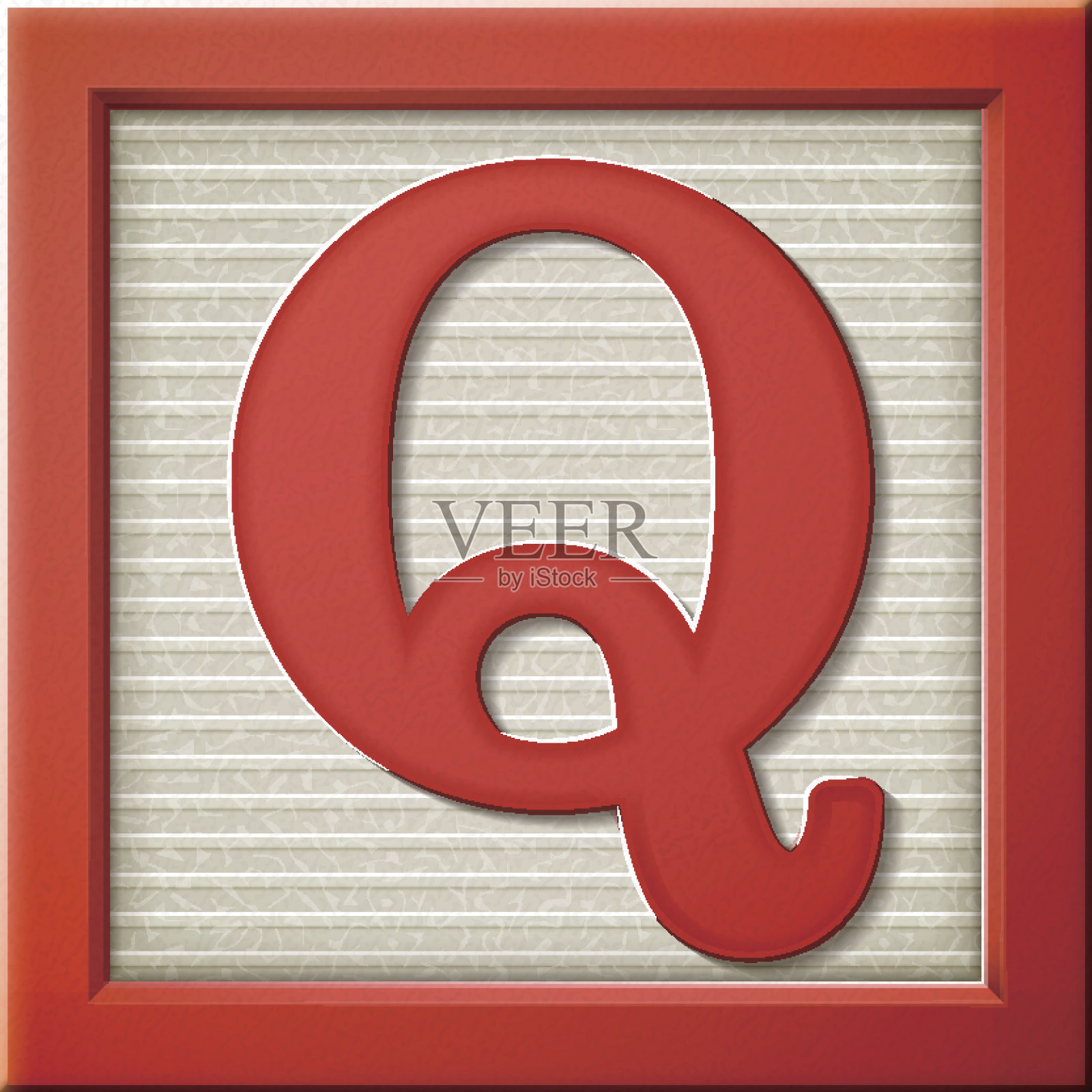 3d红字方块Q设计元素图片