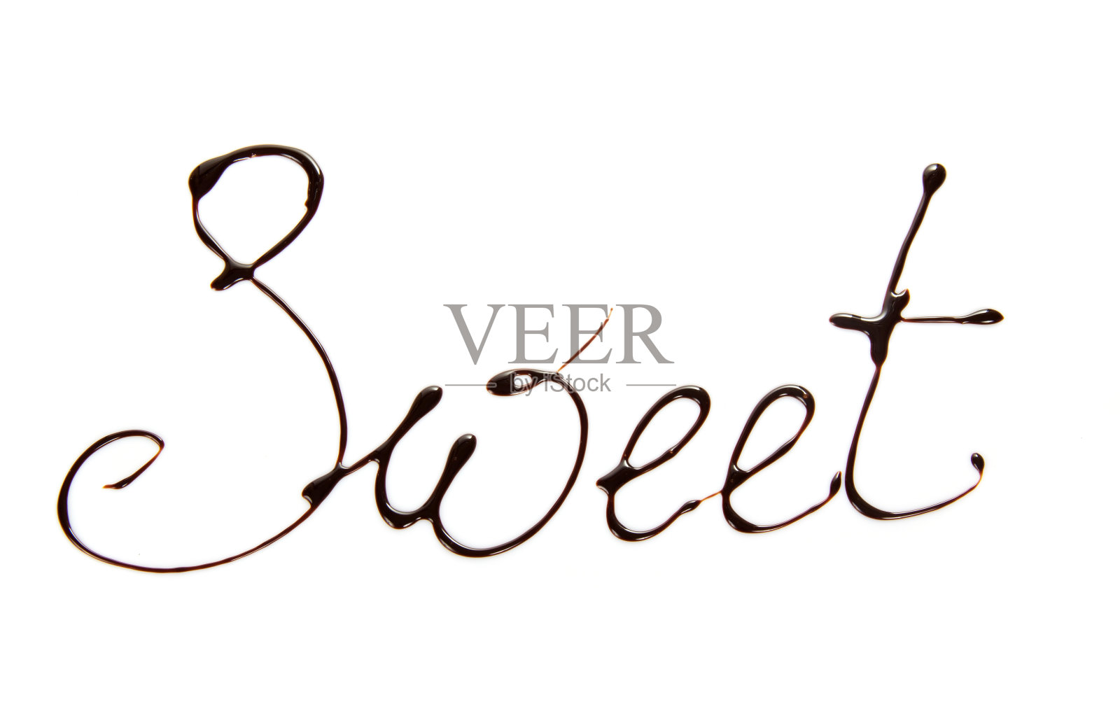 巧克力融化后的甜蜜铭文照片摄影图片