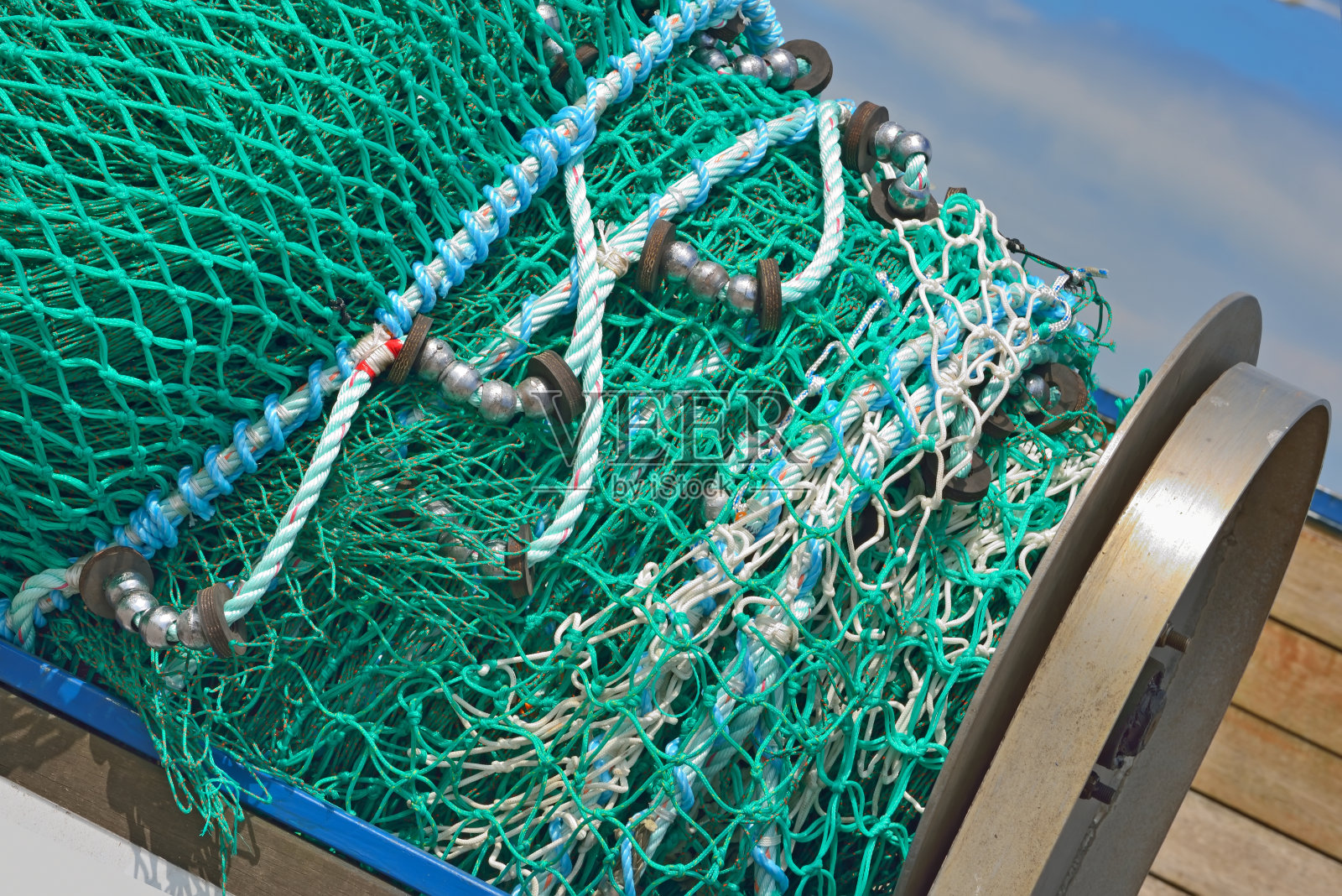 渔网堆照片摄影图片