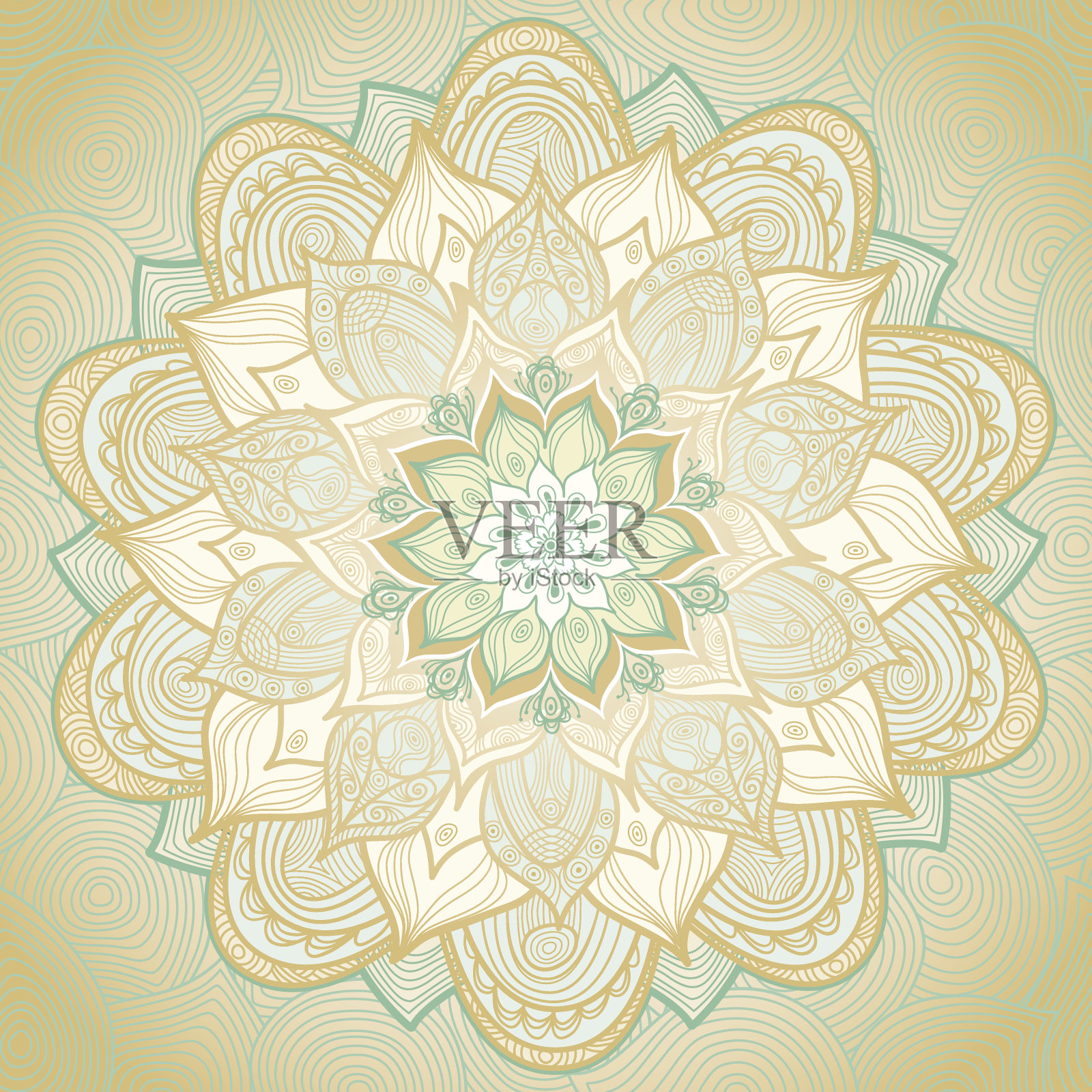 圆形花边装饰图案插画图片素材