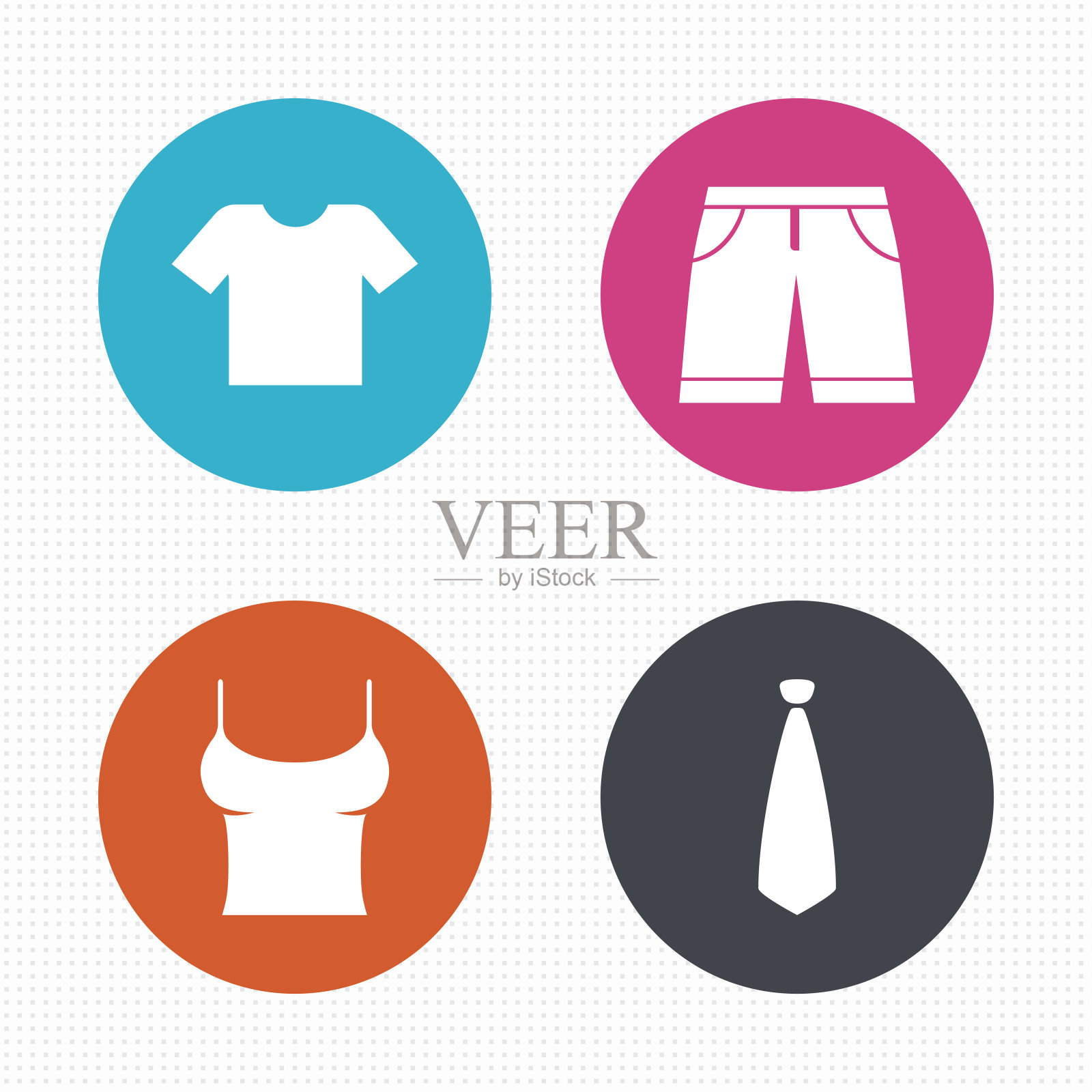 衣服的迹象。t恤、裤子和短裤插画图片素材