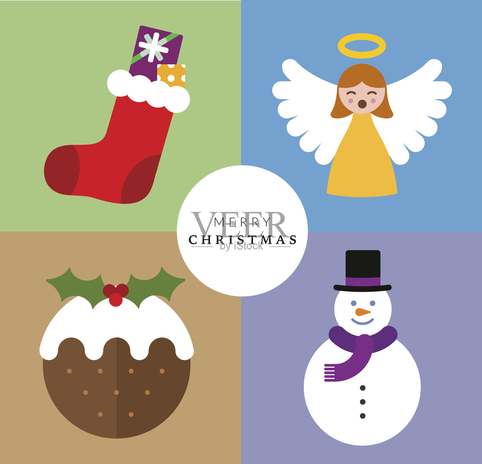 圣诞装饰套装VI插画图片素材