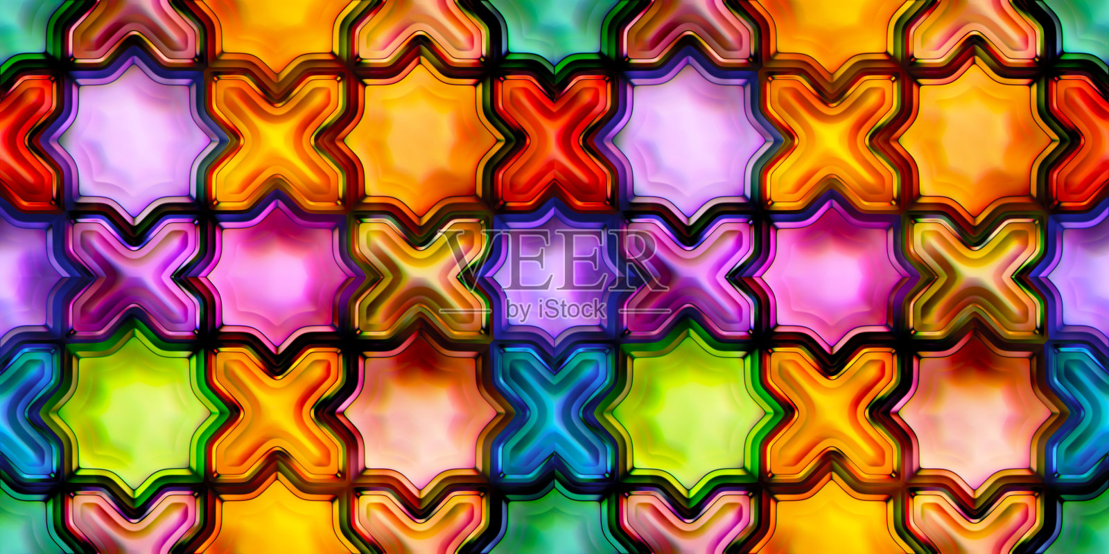 无缝纹理抽象闪亮的彩色3D插图照片摄影图片