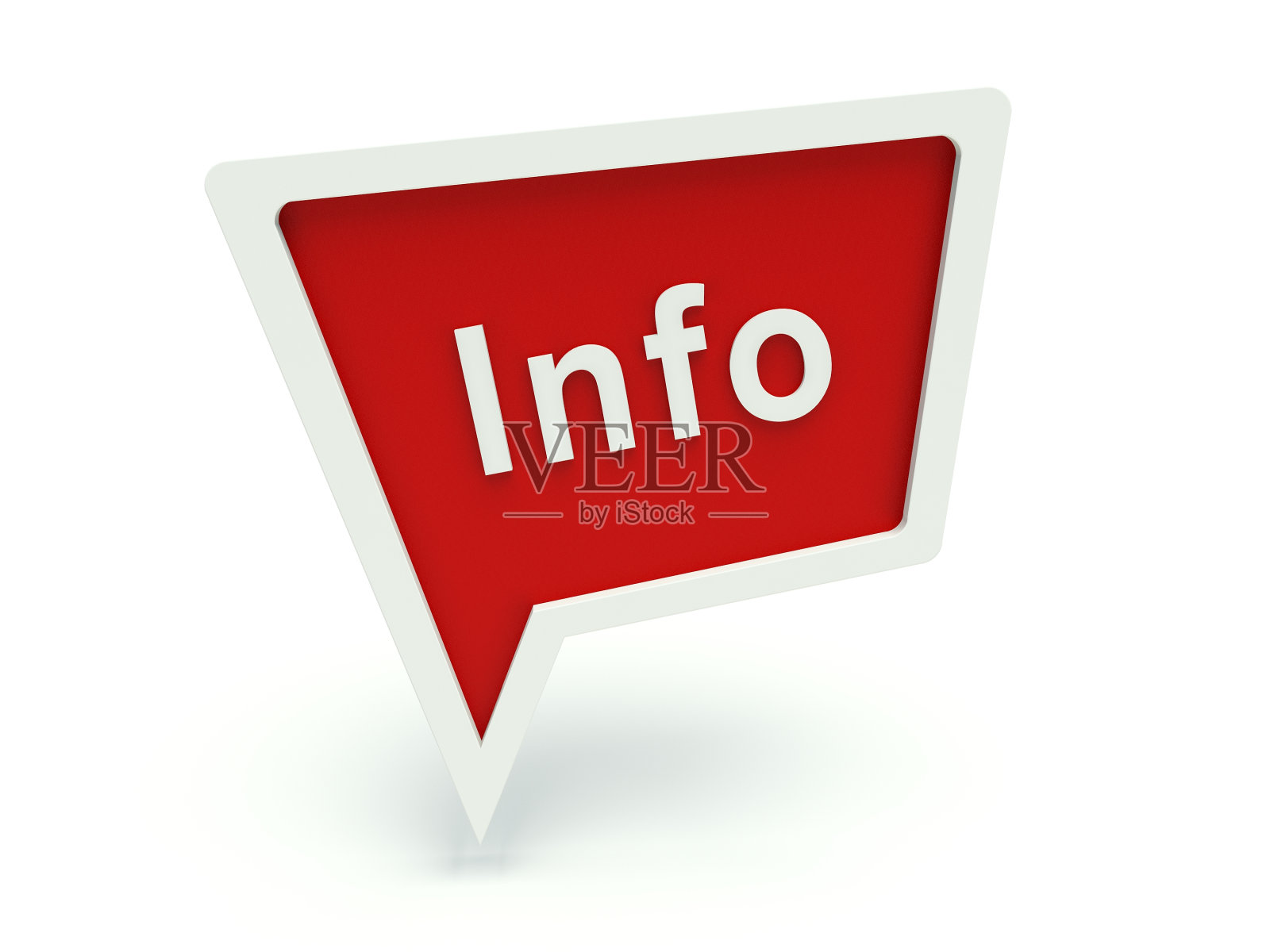 气泡语音标志信息红色。3 d渲染插图。照片摄影图片