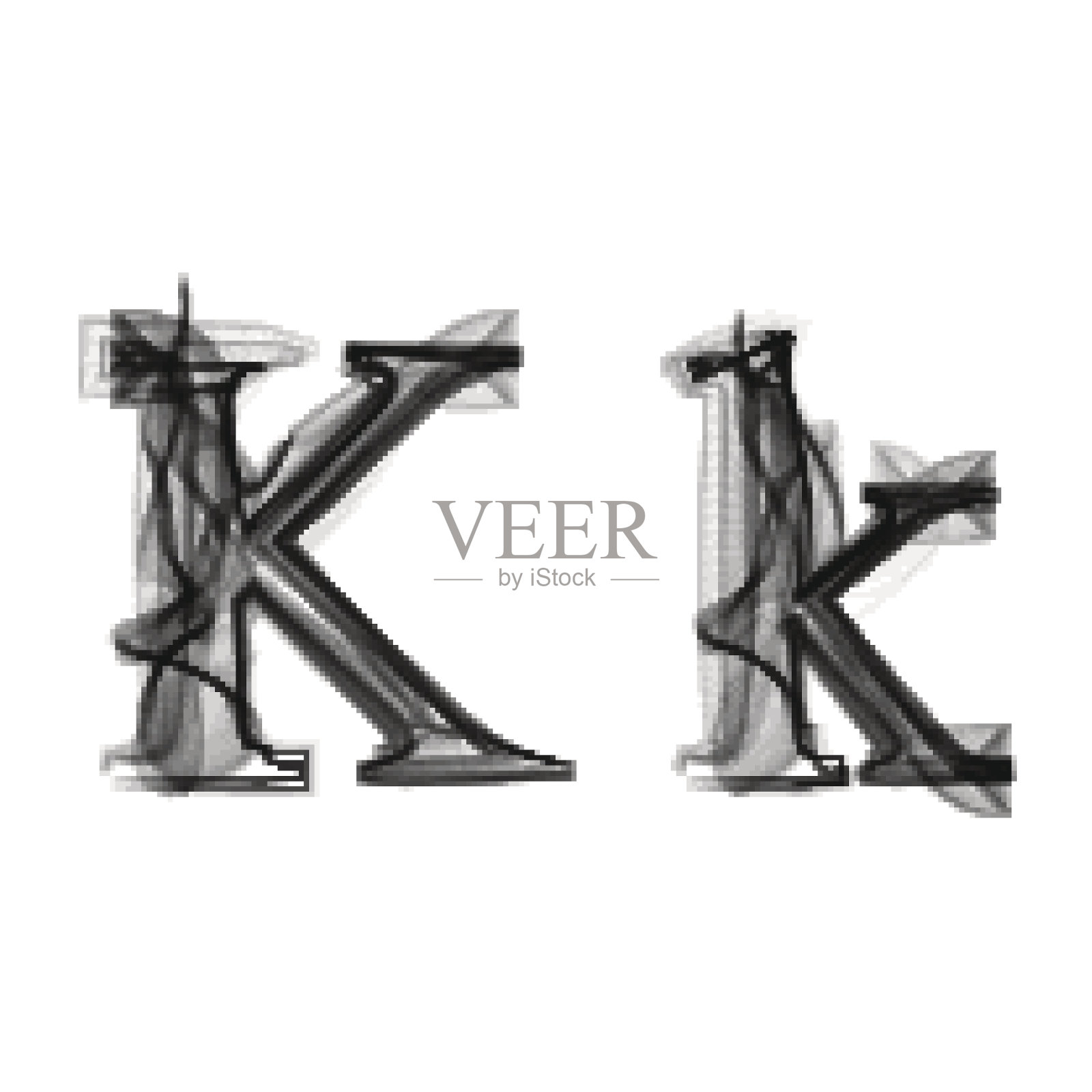 黑烟字体。字母K设计元素图片