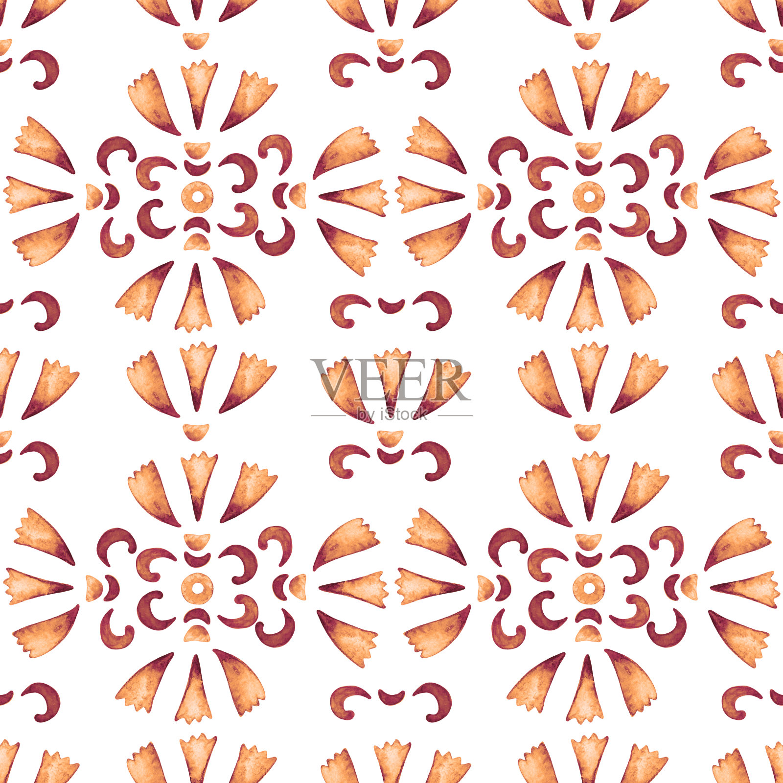 水彩花卉无缝图案金花、花瓣插画图片素材