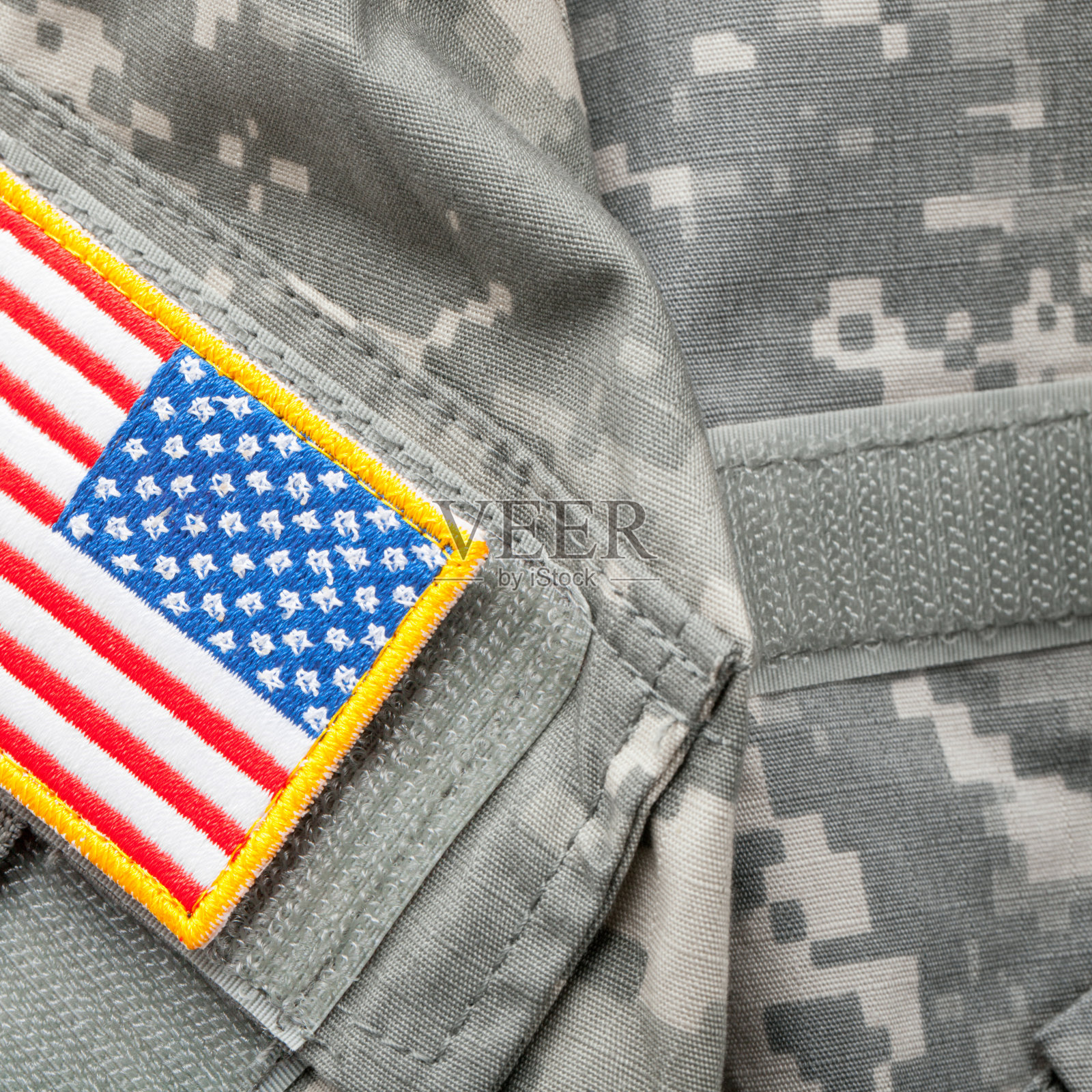 军装上的美国国旗肩章 - 影棚拍摄照片摄影图片