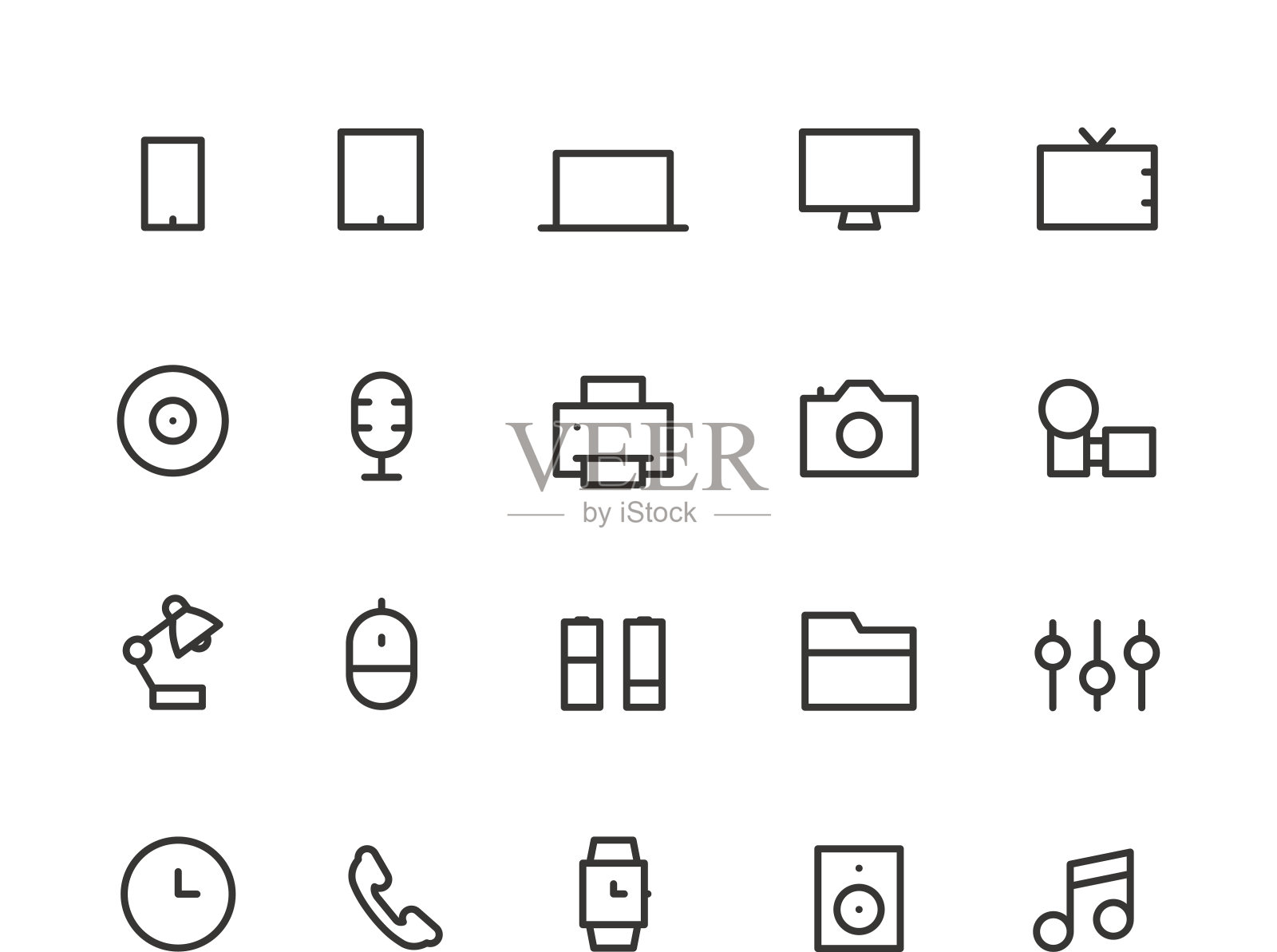 轮廓技术图标图标沟通薄插画图片素材