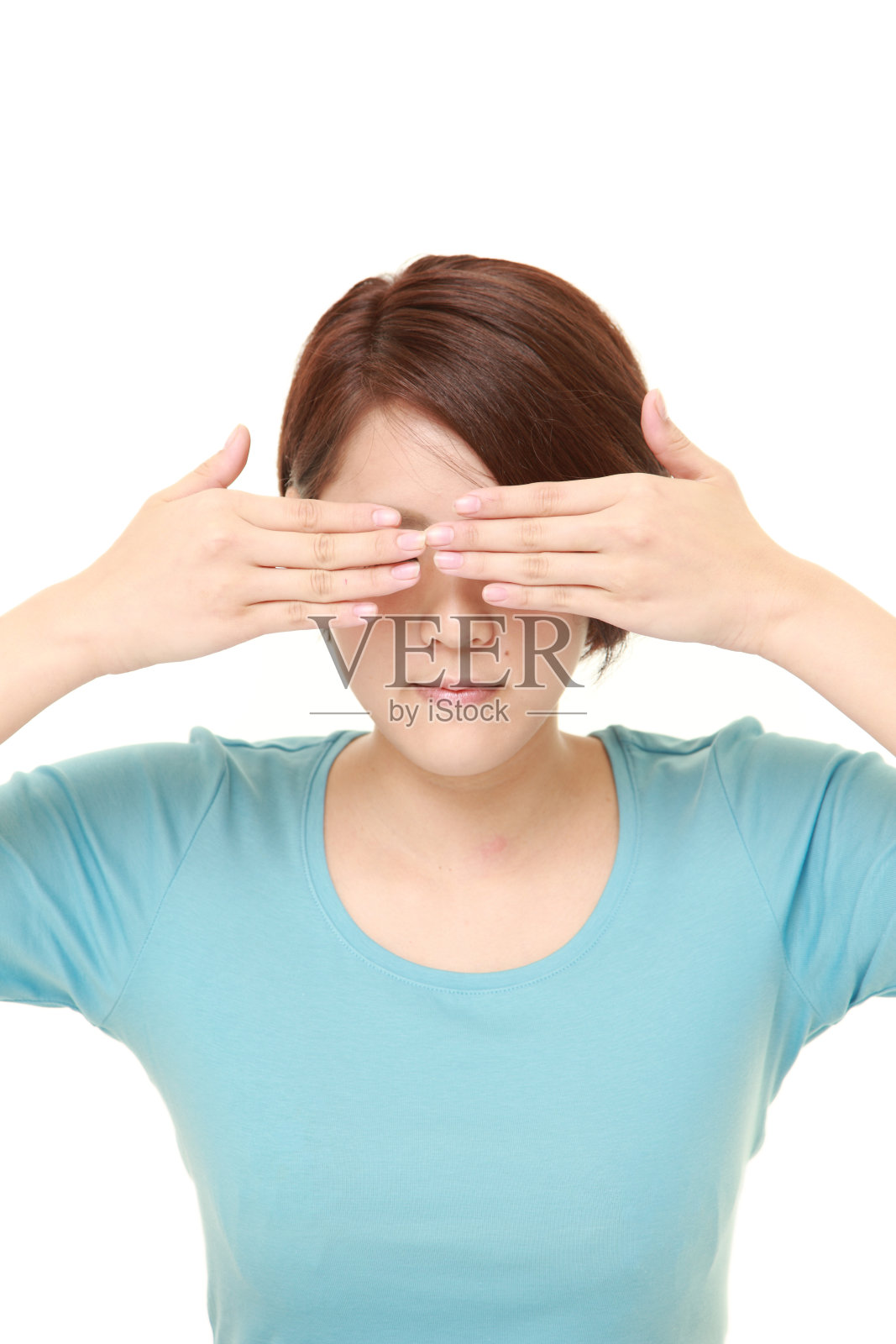 用手捂住脸的女人照片摄影图片