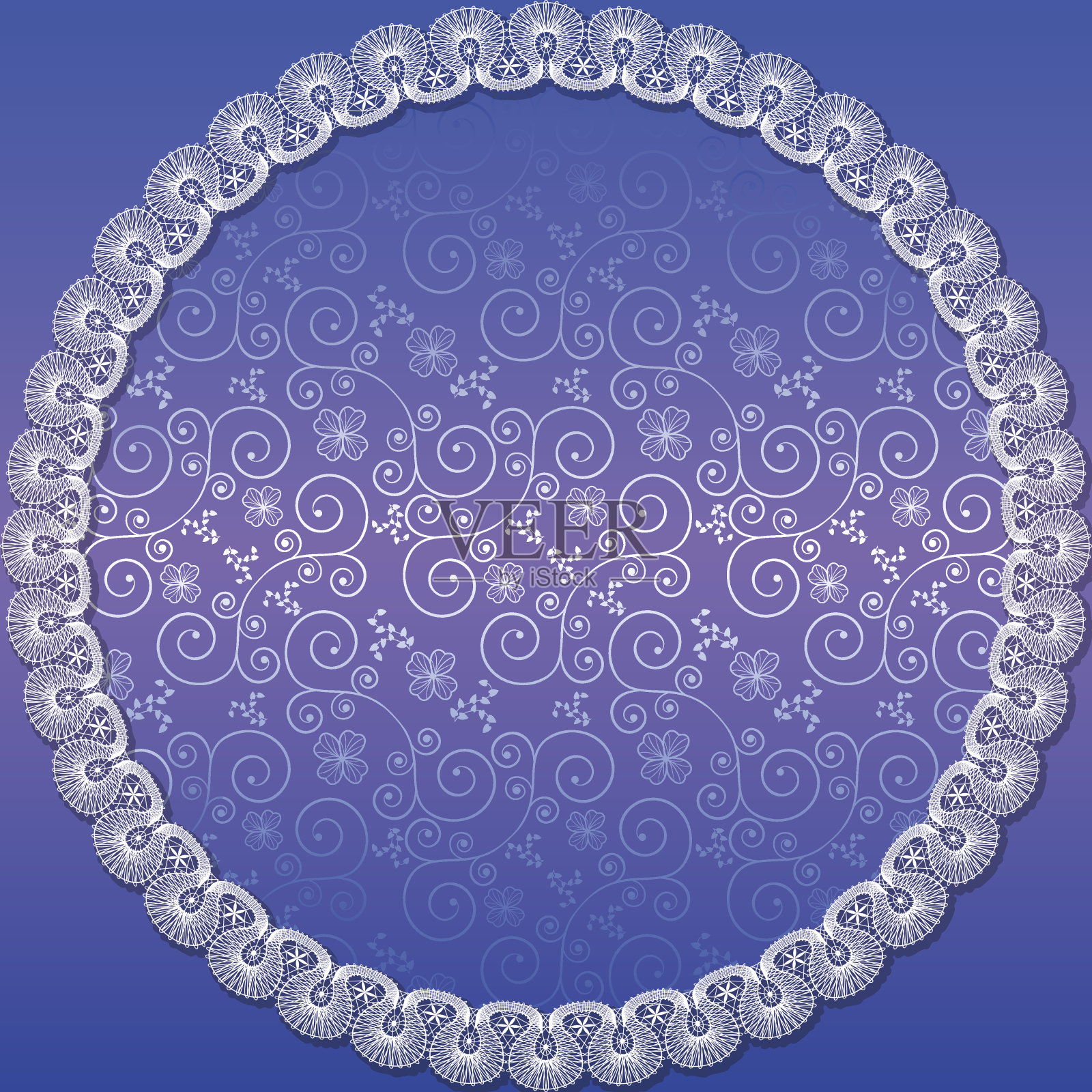 白色蕾丝框架与阴影插画图片素材