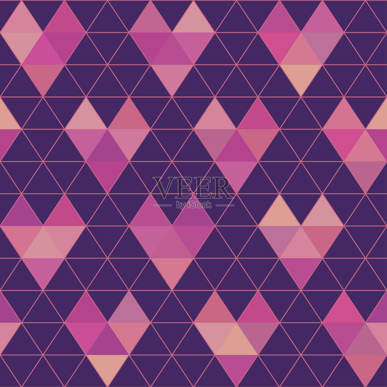 无缝模式-几何心形-在矢量插画图片素材