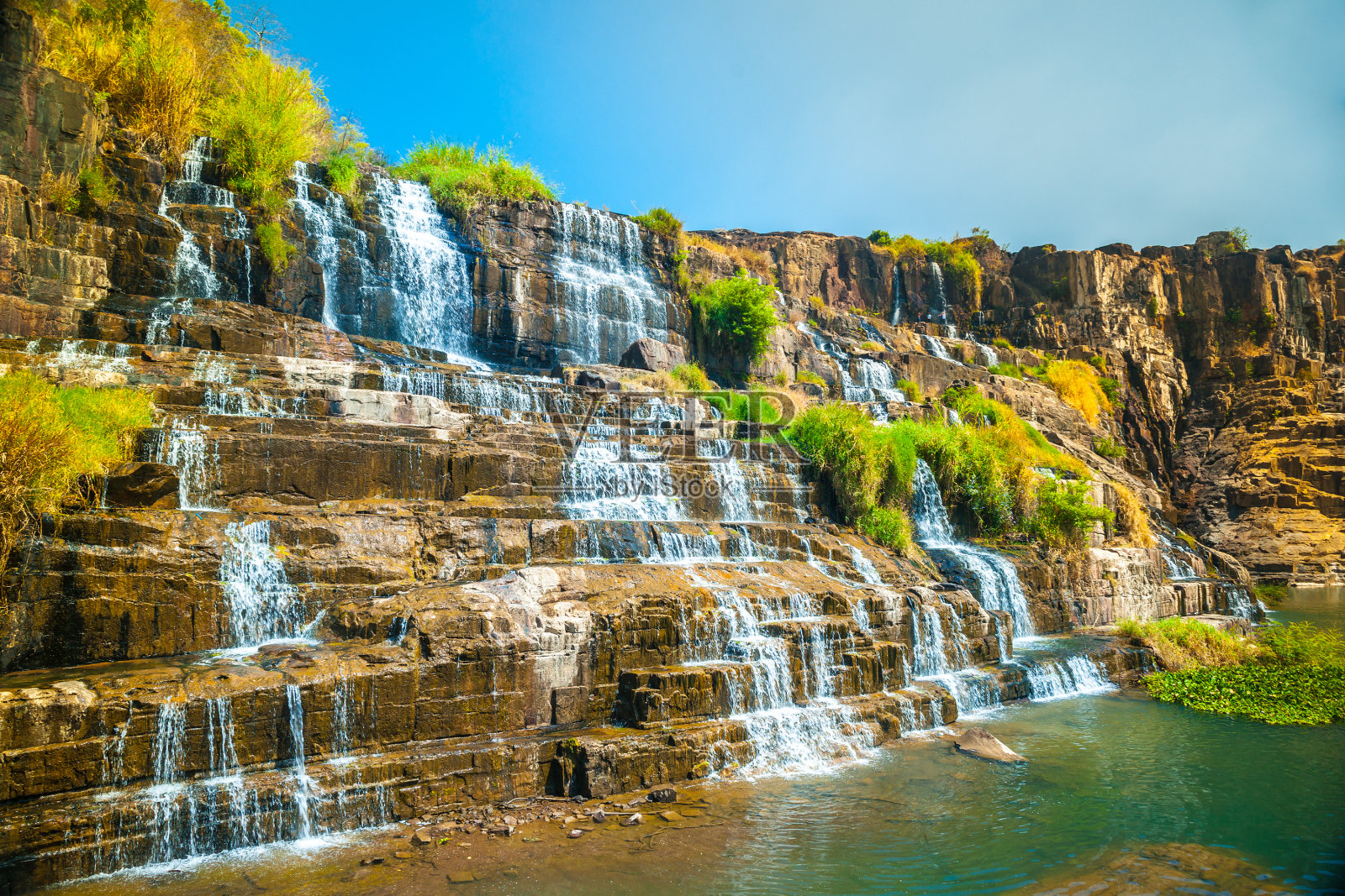 Pongour瀑布、越南照片摄影图片
