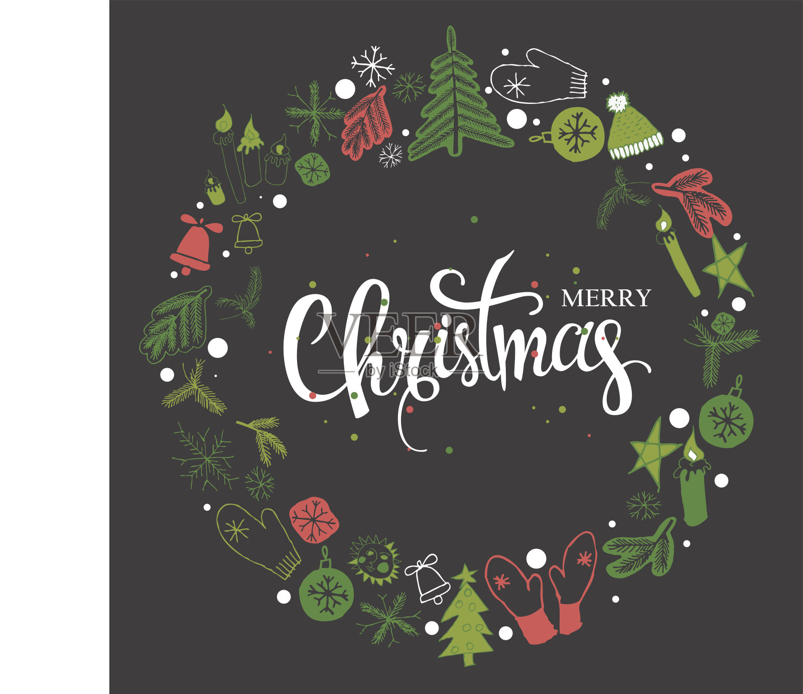 圣诞插图,文字插画图片素材