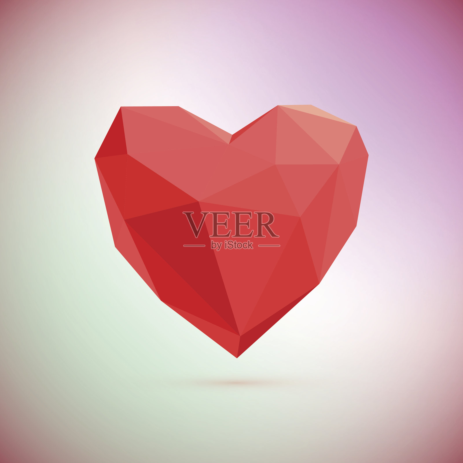 多边形的心。低聚,情人节向量插画图片素材