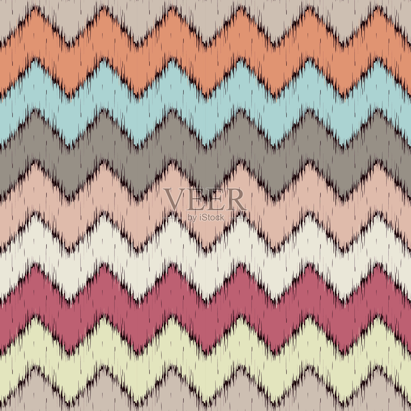 矢量无缝ikat模式插画图片素材