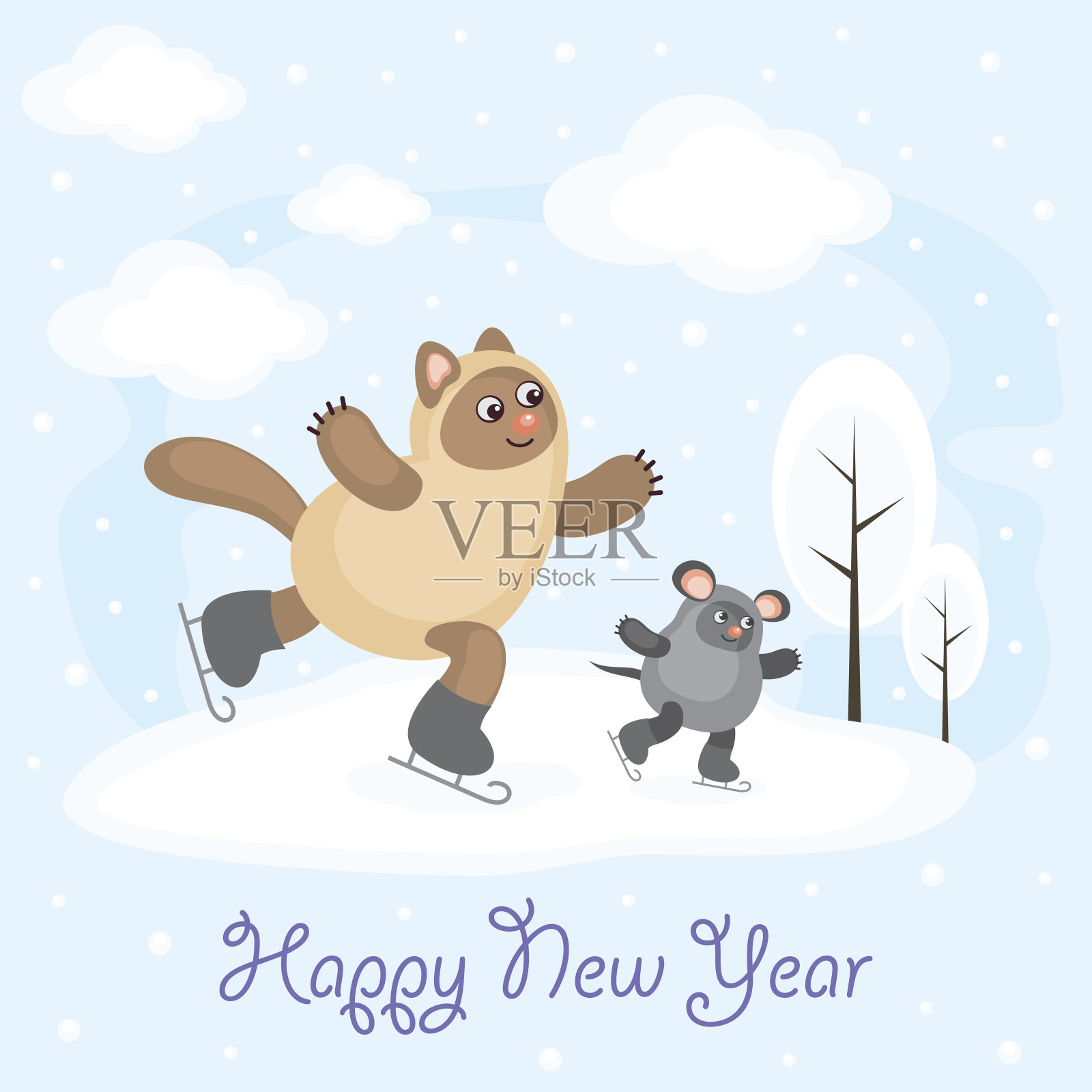 新年快乐插画图片素材