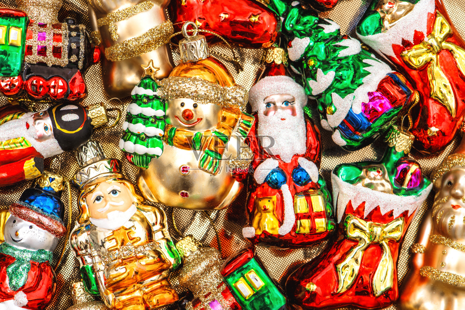 圣诞树装饰品、玩具和装饰品照片摄影图片