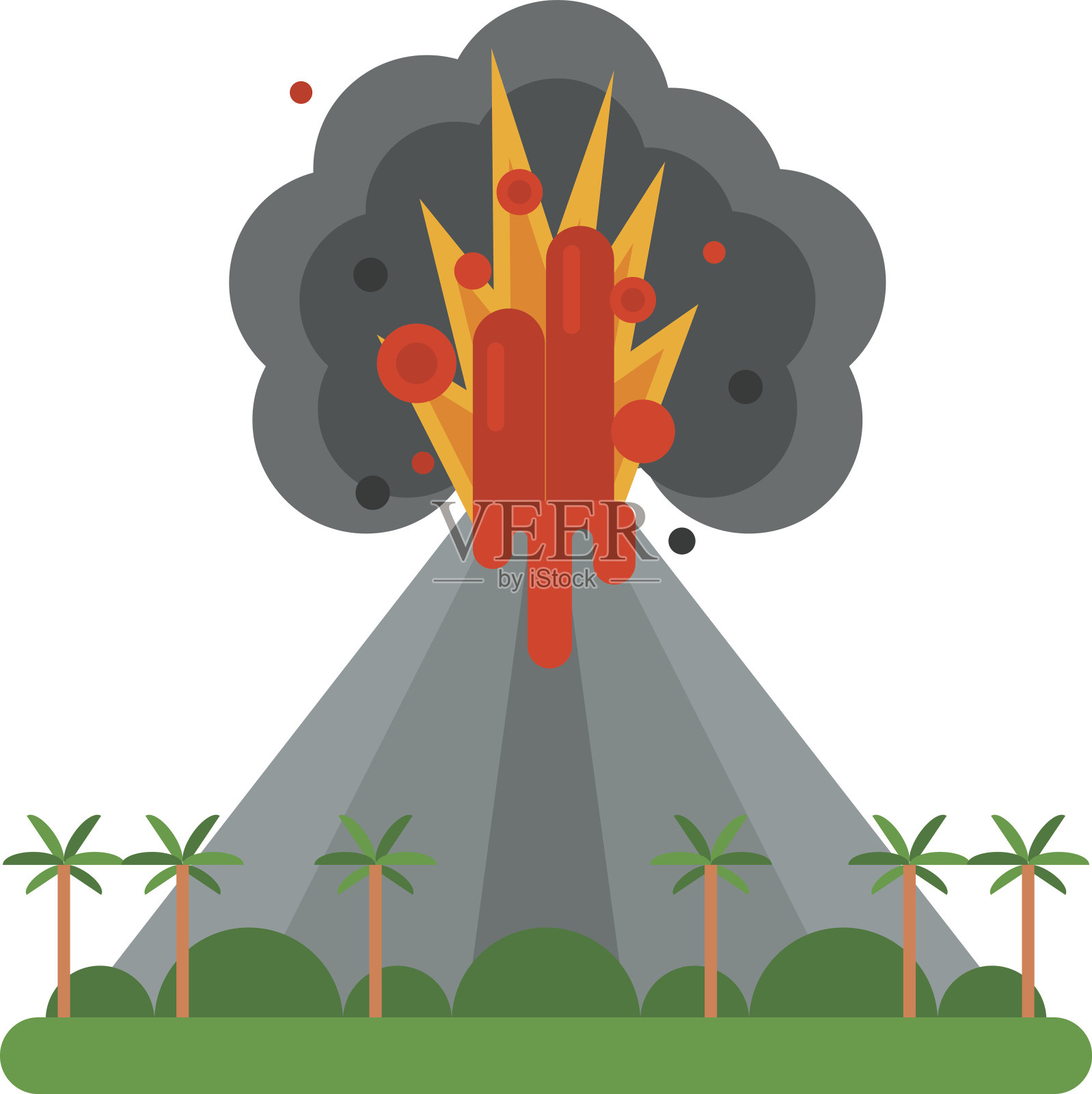 火山矢量插图。插画图片素材