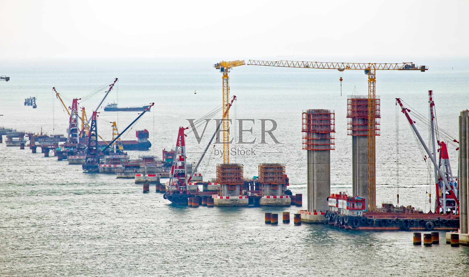 港珠澳大桥工地照片摄影图片