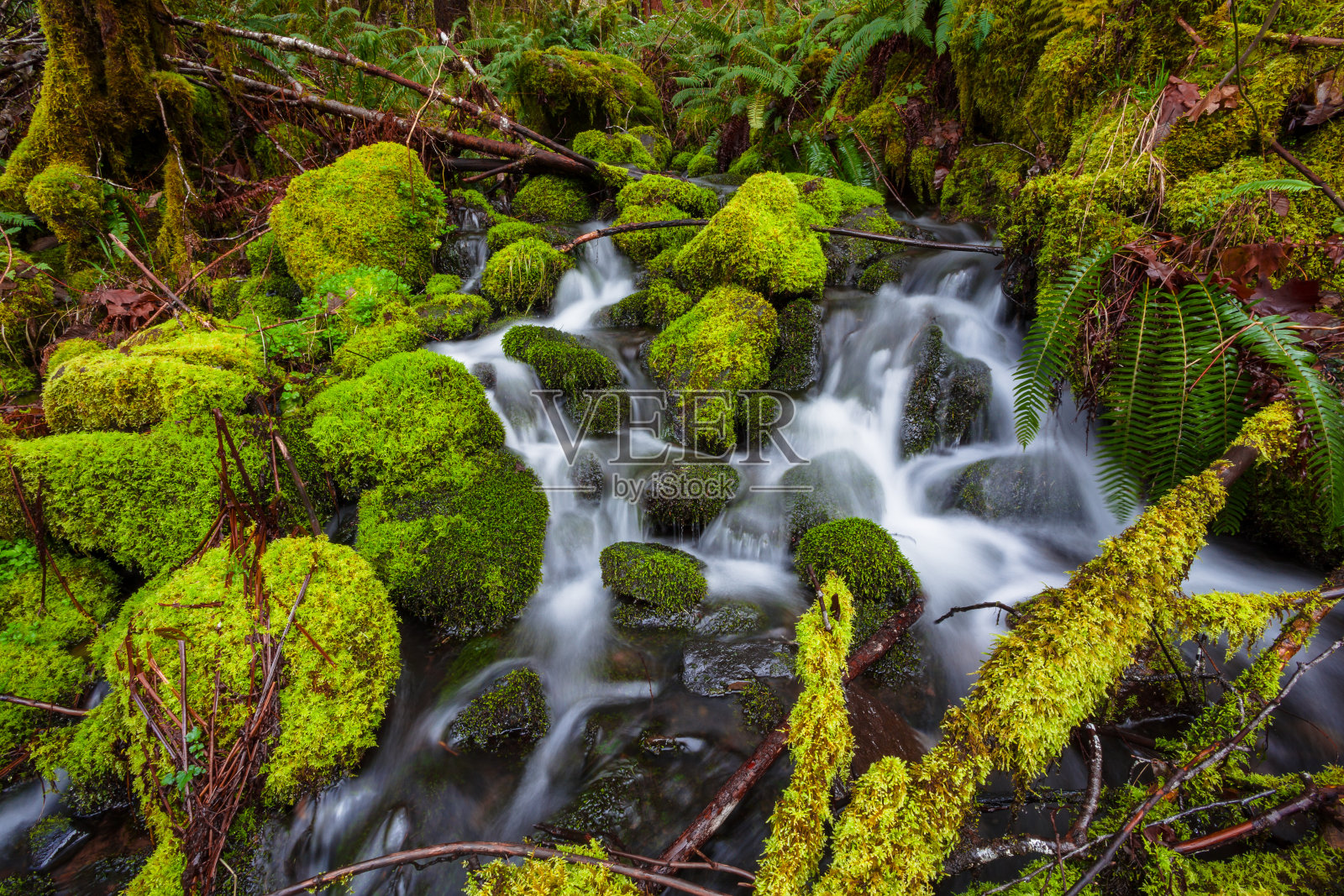 小溪流瀑布瀑布照片摄影图片