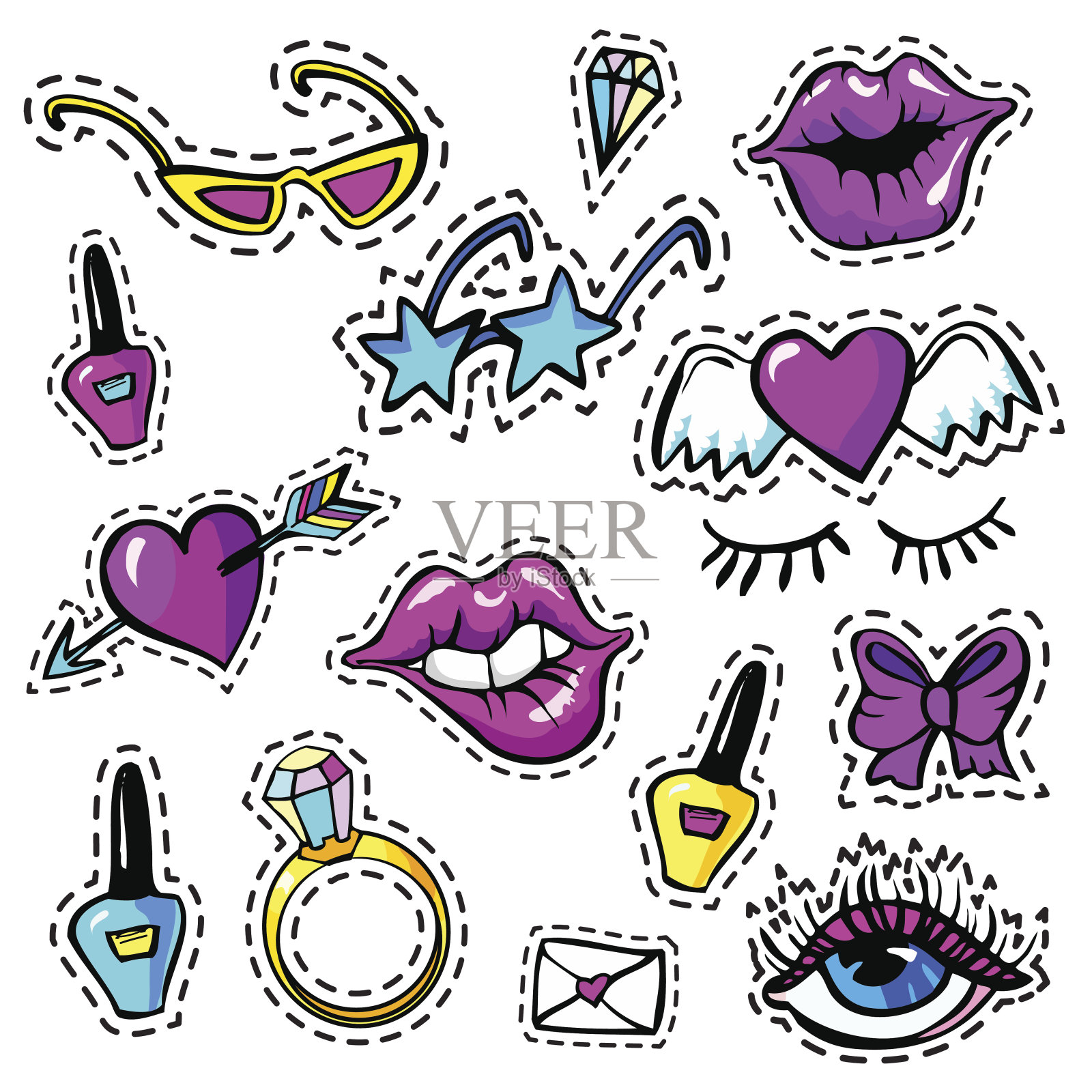 装饰时尚贴片徽章插画图片素材