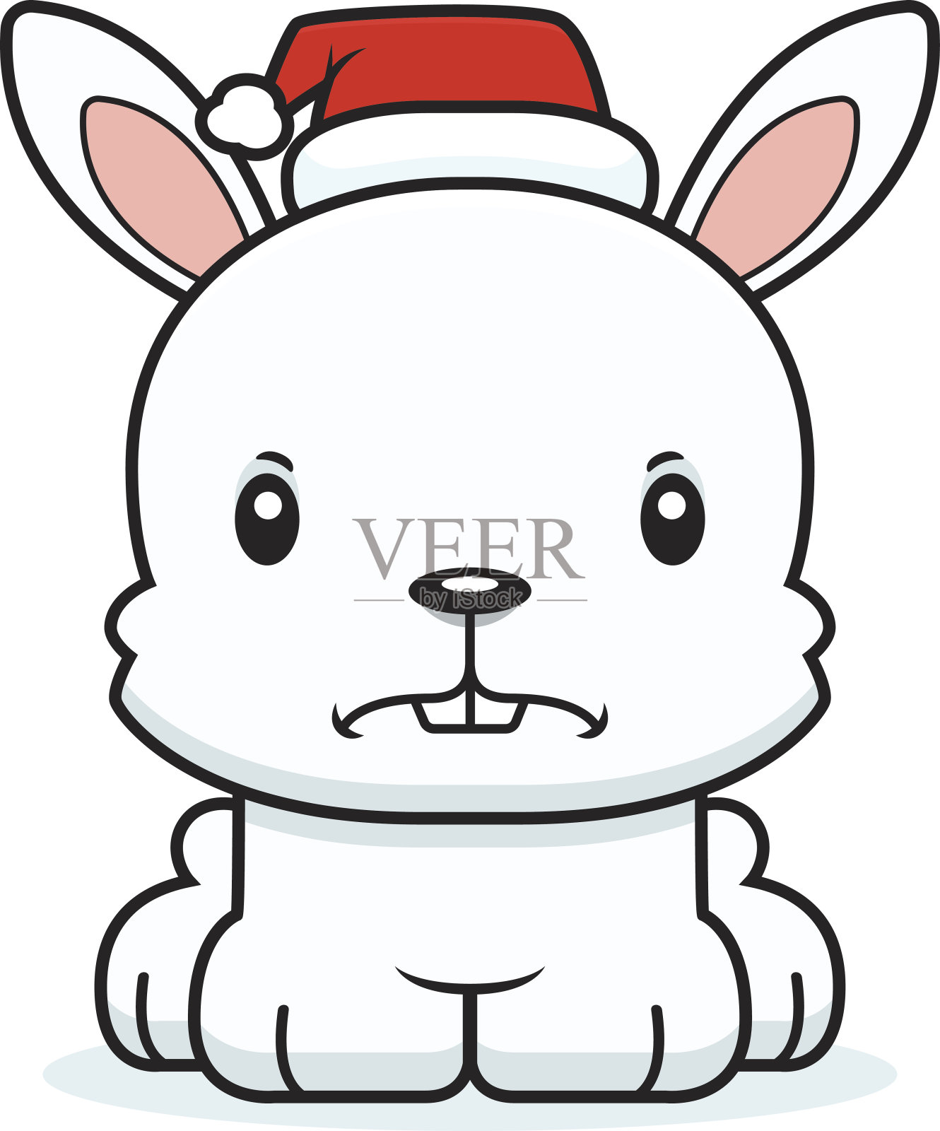 卡通愤怒的圣诞兔子设计元素图片