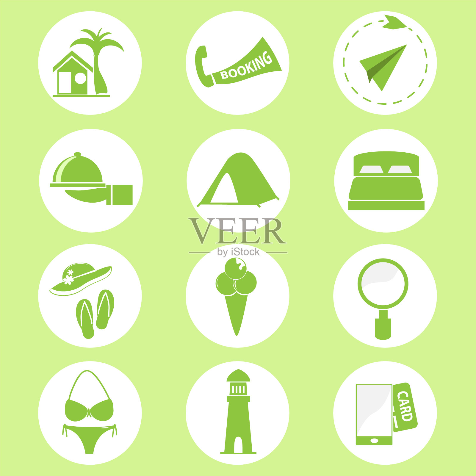 旅行和度假图标集图标素材