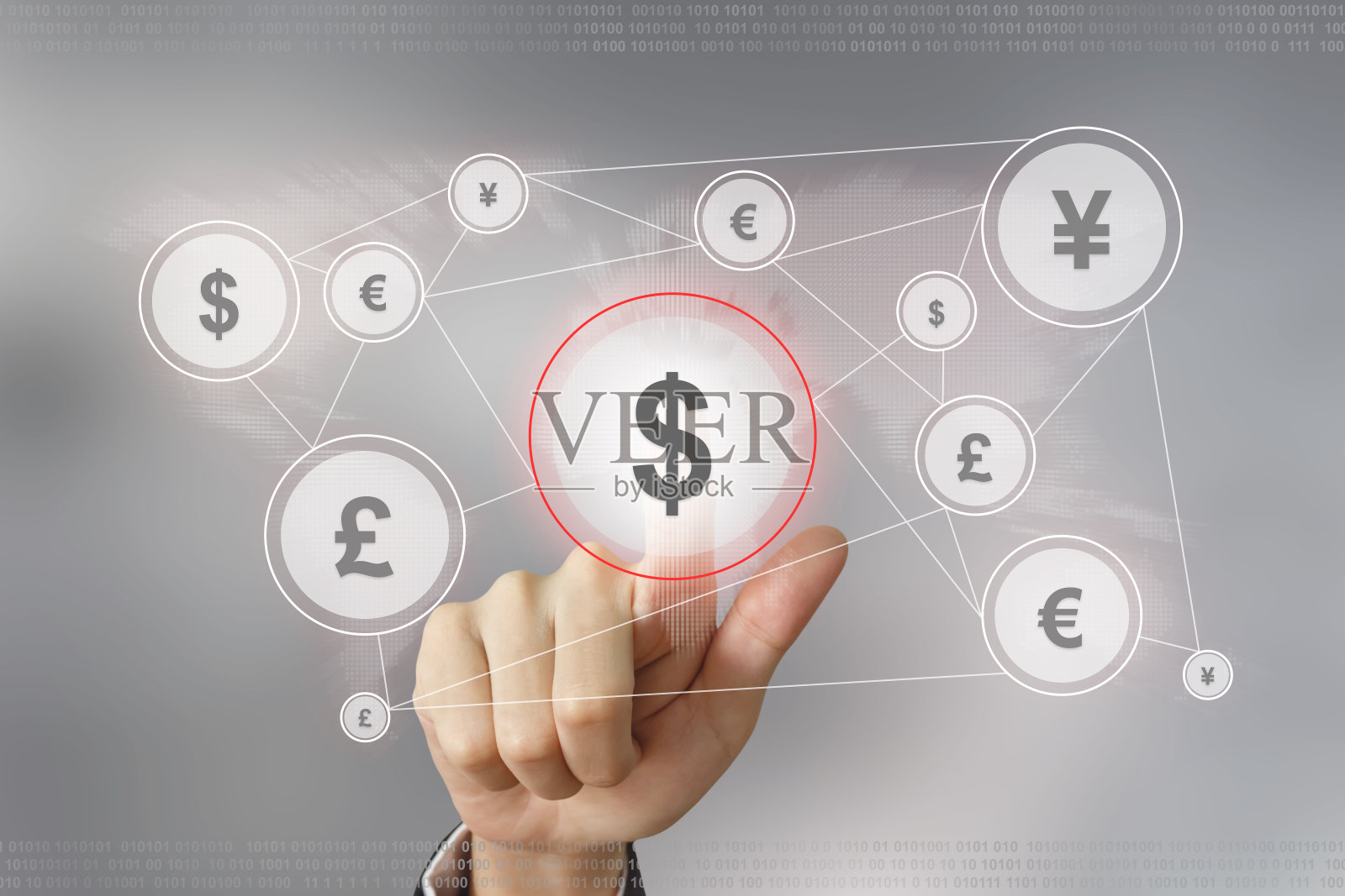 业务手按货币按钮照片摄影图片