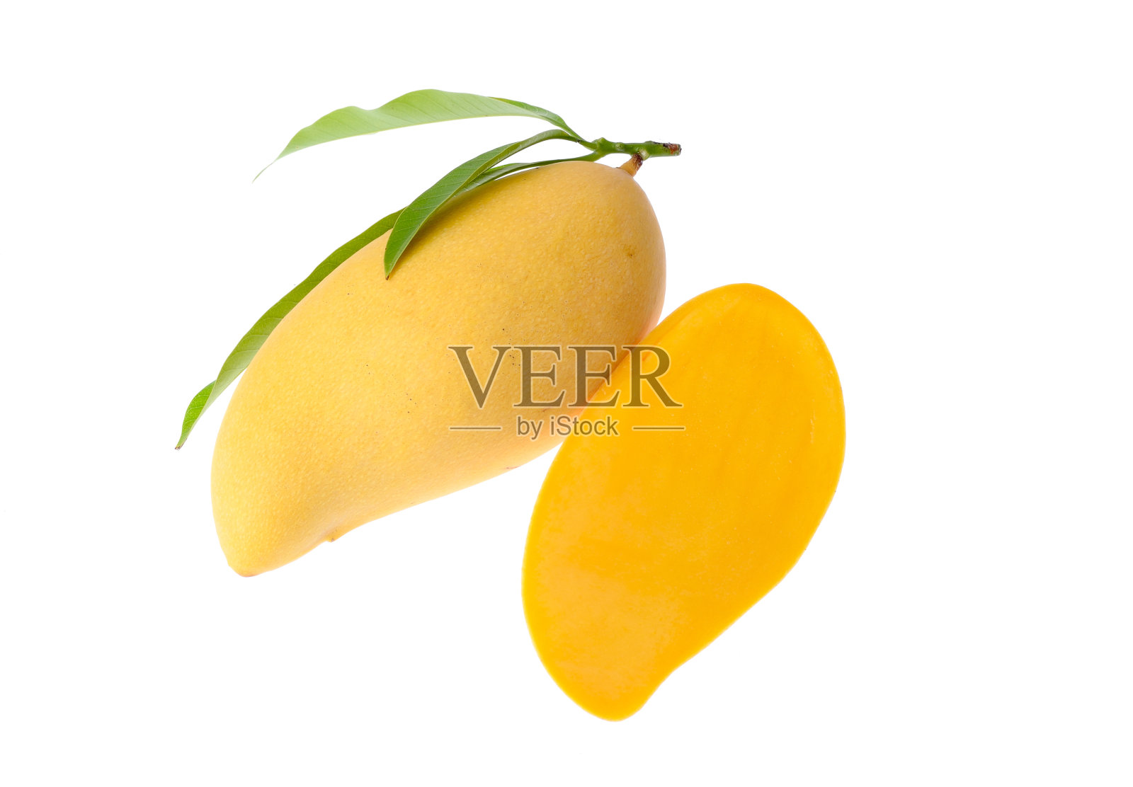 黄色芒果孤立在白色背景照片摄影图片