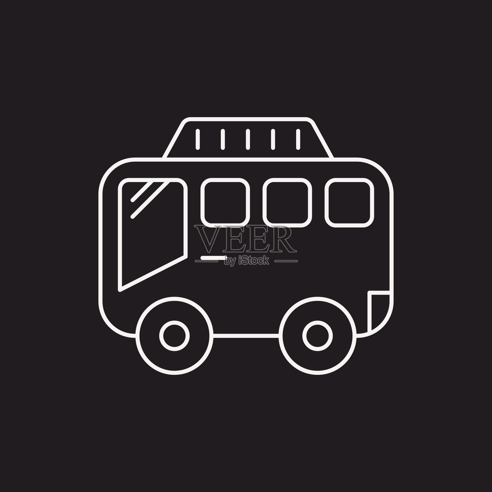 露营车线图标插画图片素材