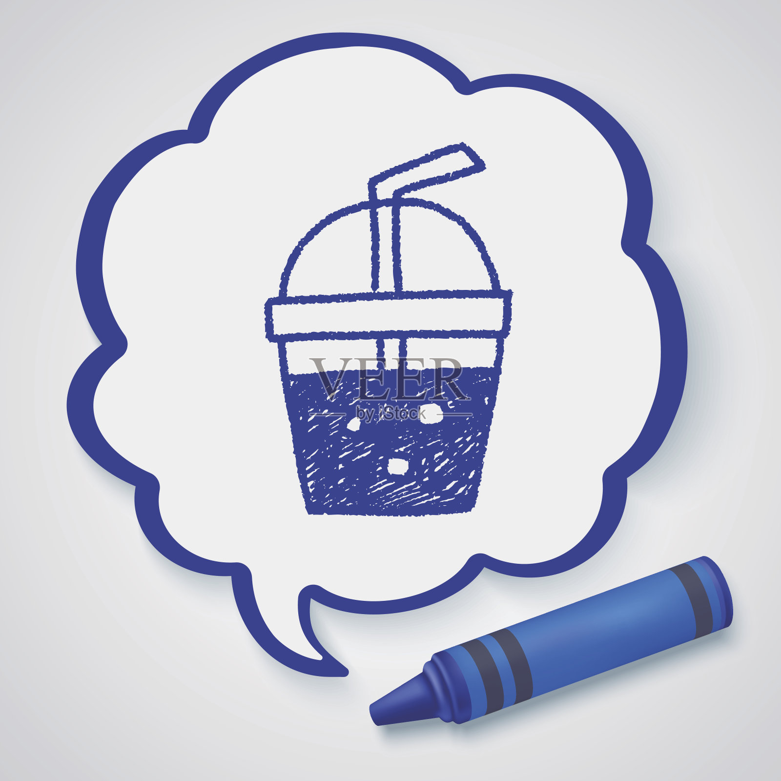 嘟嘟喝插画图片素材