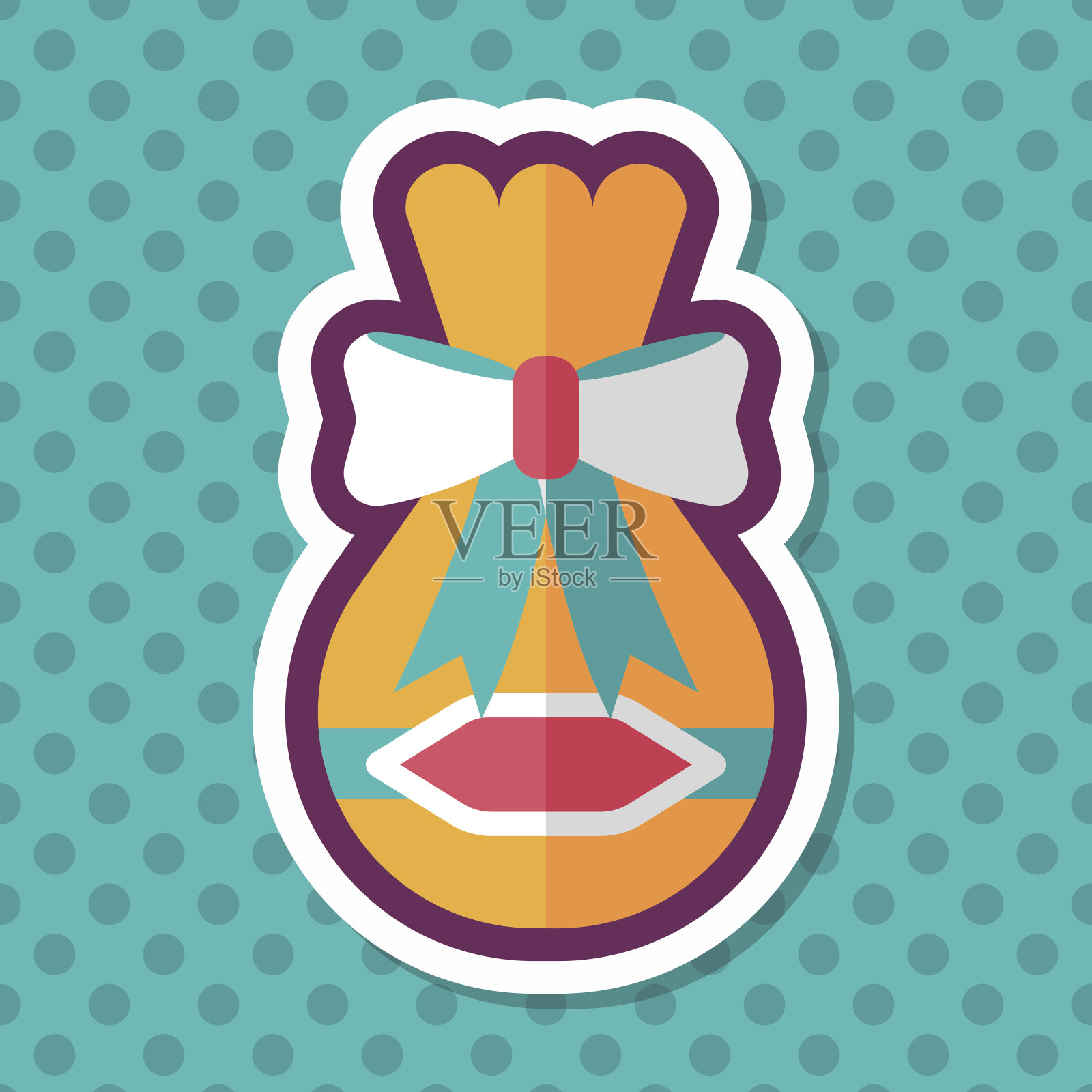 礼品平面图标与长影子,eps10插画图片素材