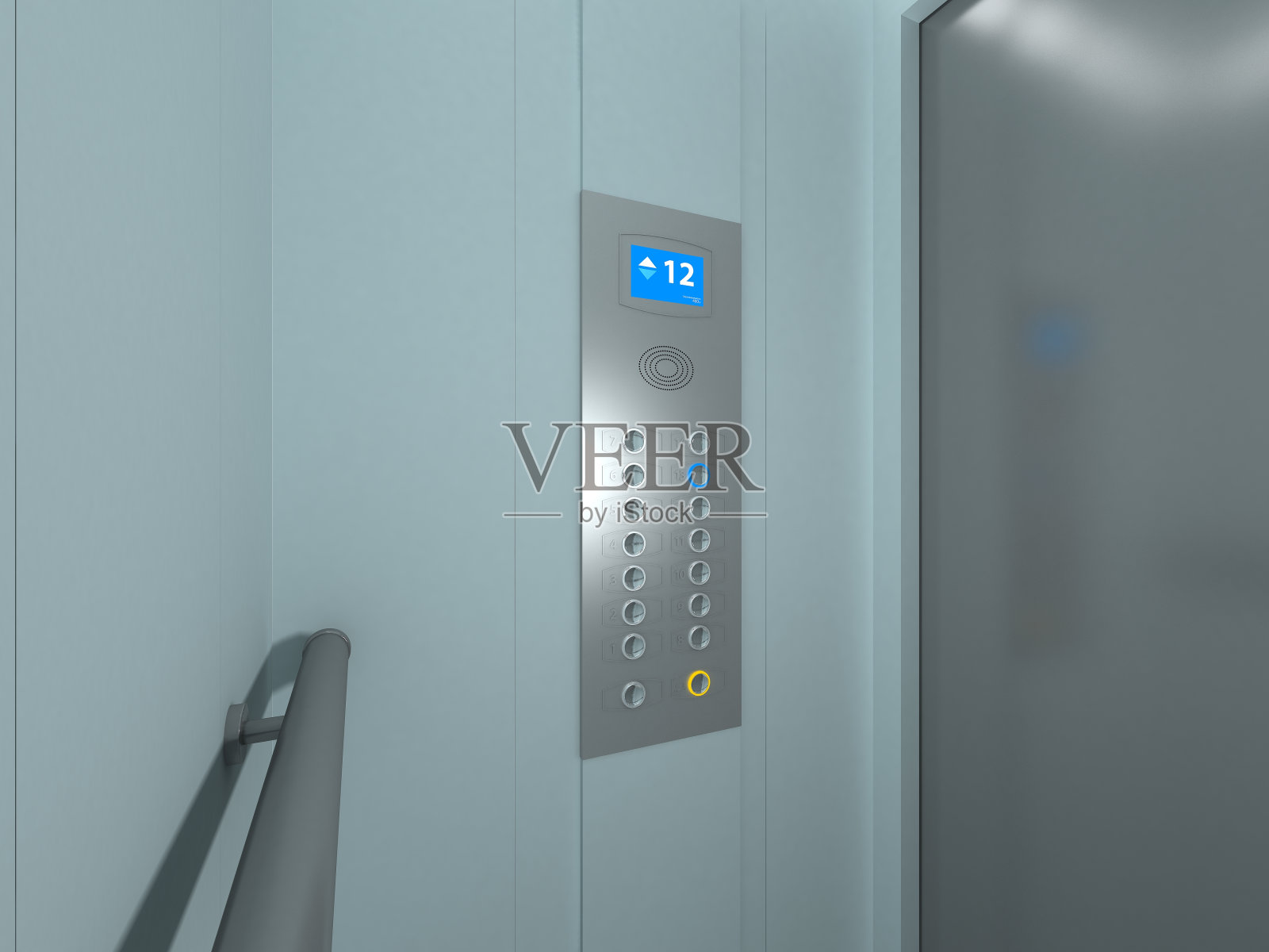 现代电梯内部和外部照片摄影图片