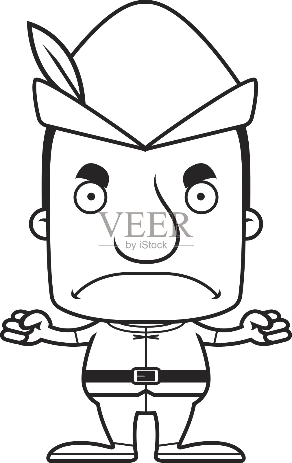 卡通愤怒的罗宾汉设计元素图片