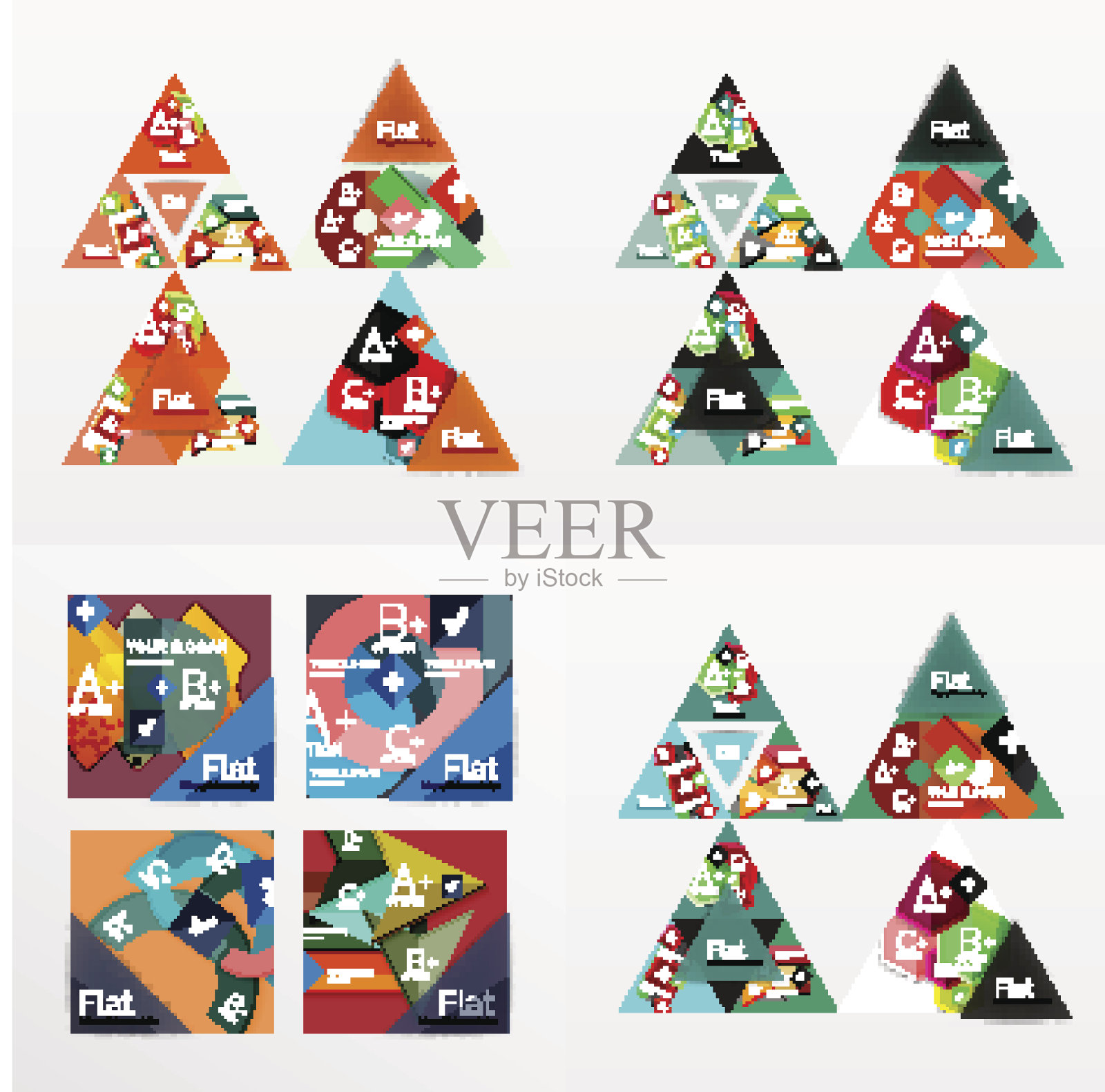 现代几何设计模板,通用图表,横幅,数字选项,工作流插画图片素材