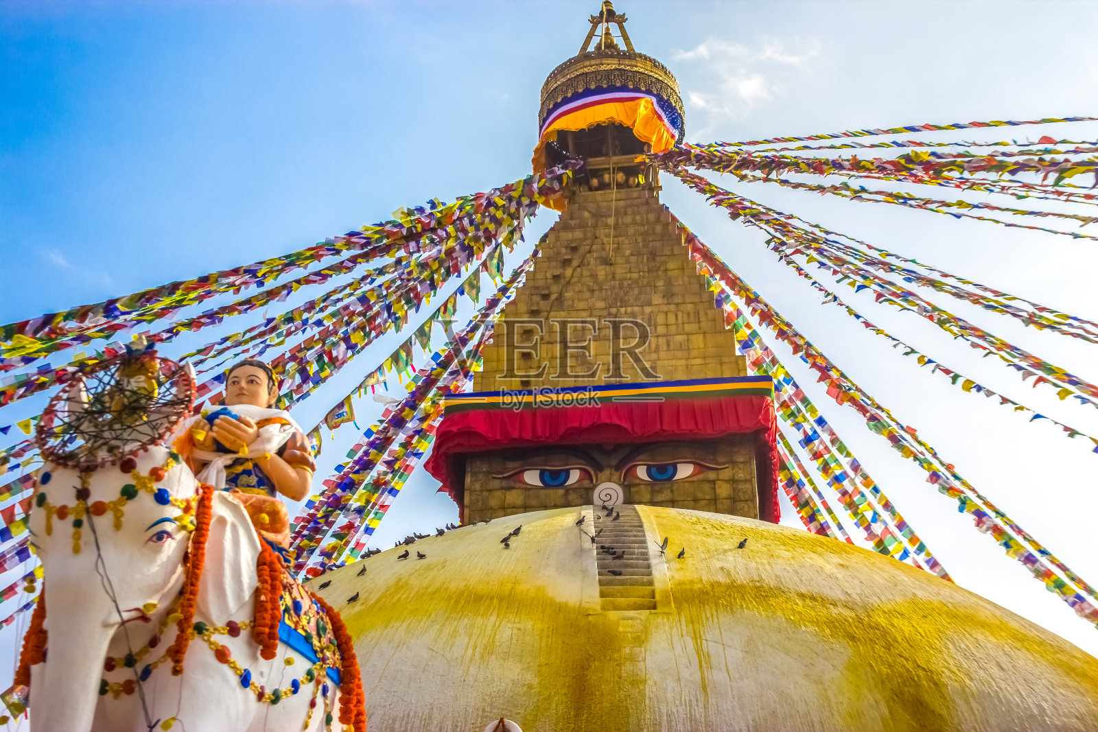 布达纳特·斯图帕,加德满都,尼泊尔照片摄影图片