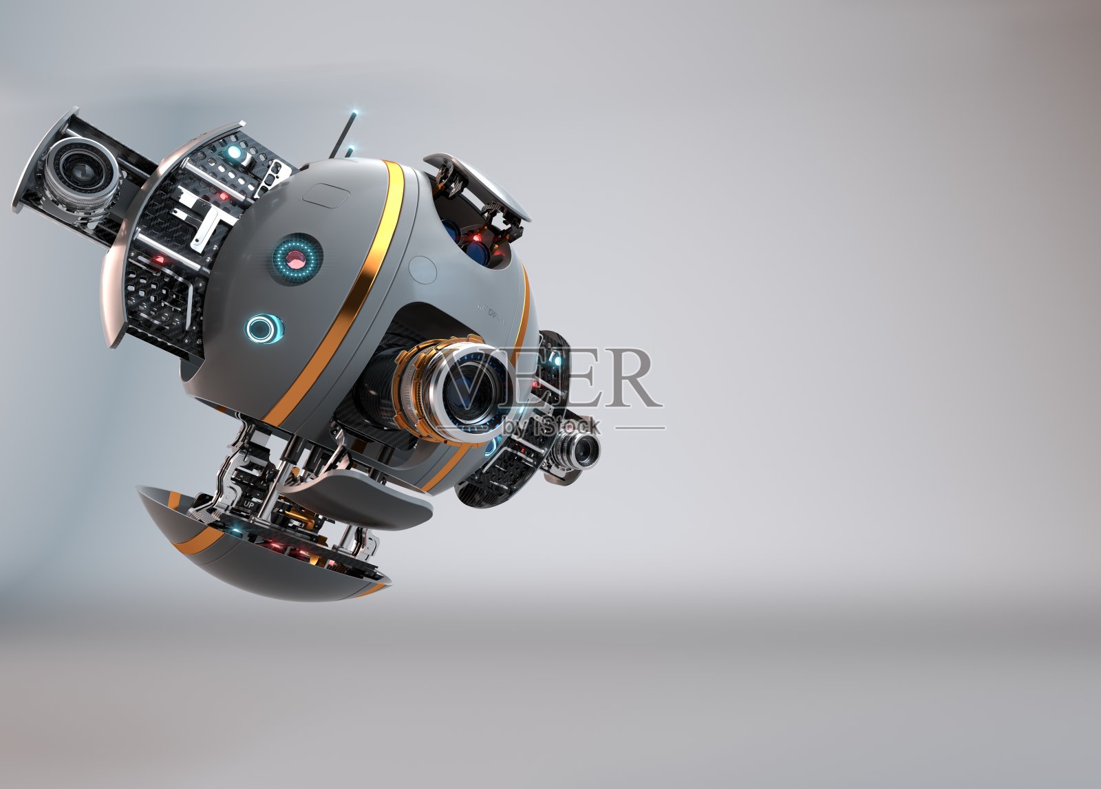 相机无人机飞行。机器人。Droid。照片摄影图片