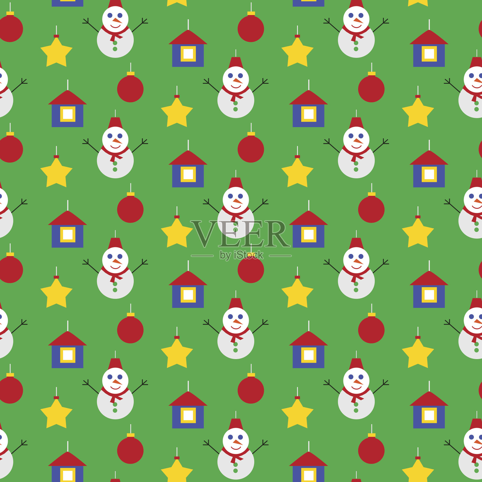 圣诞装饰无缝图案插画图片素材
