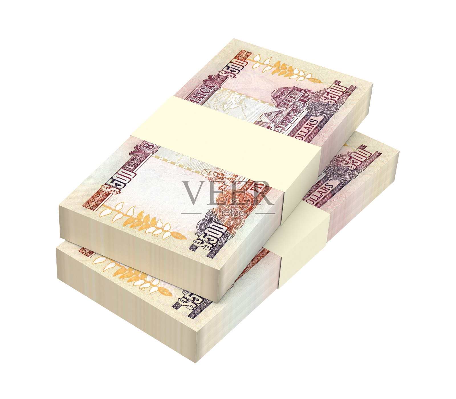 牙买加美元孤立在白色背景。照片摄影图片