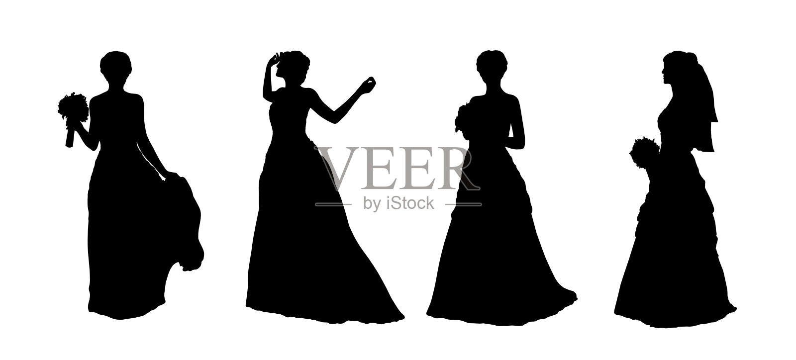 新娘剪影套装照片摄影图片