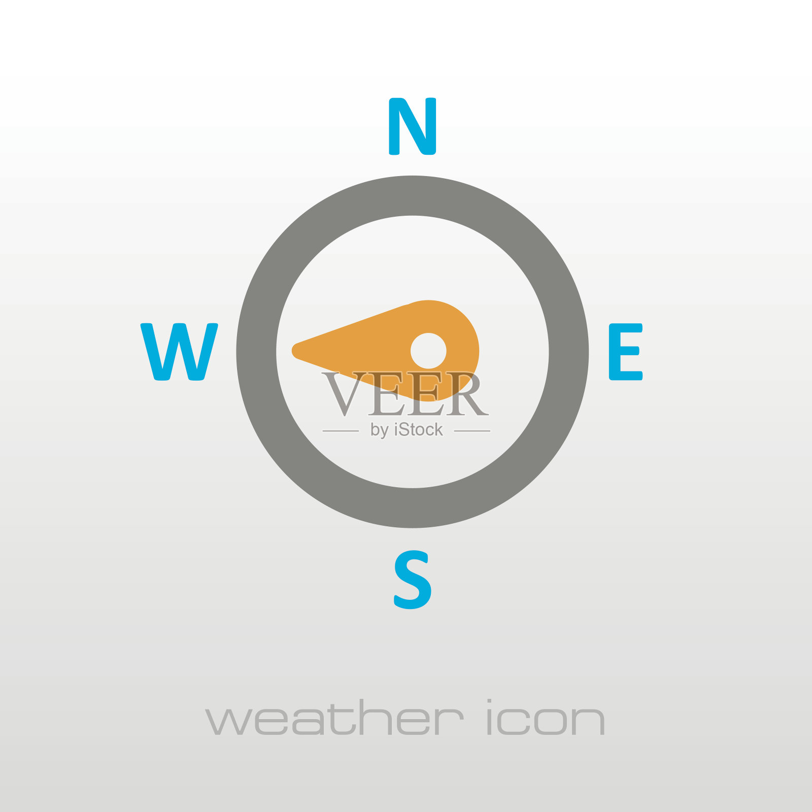 罗盘风玫瑰图标。气象学。天气图标素材