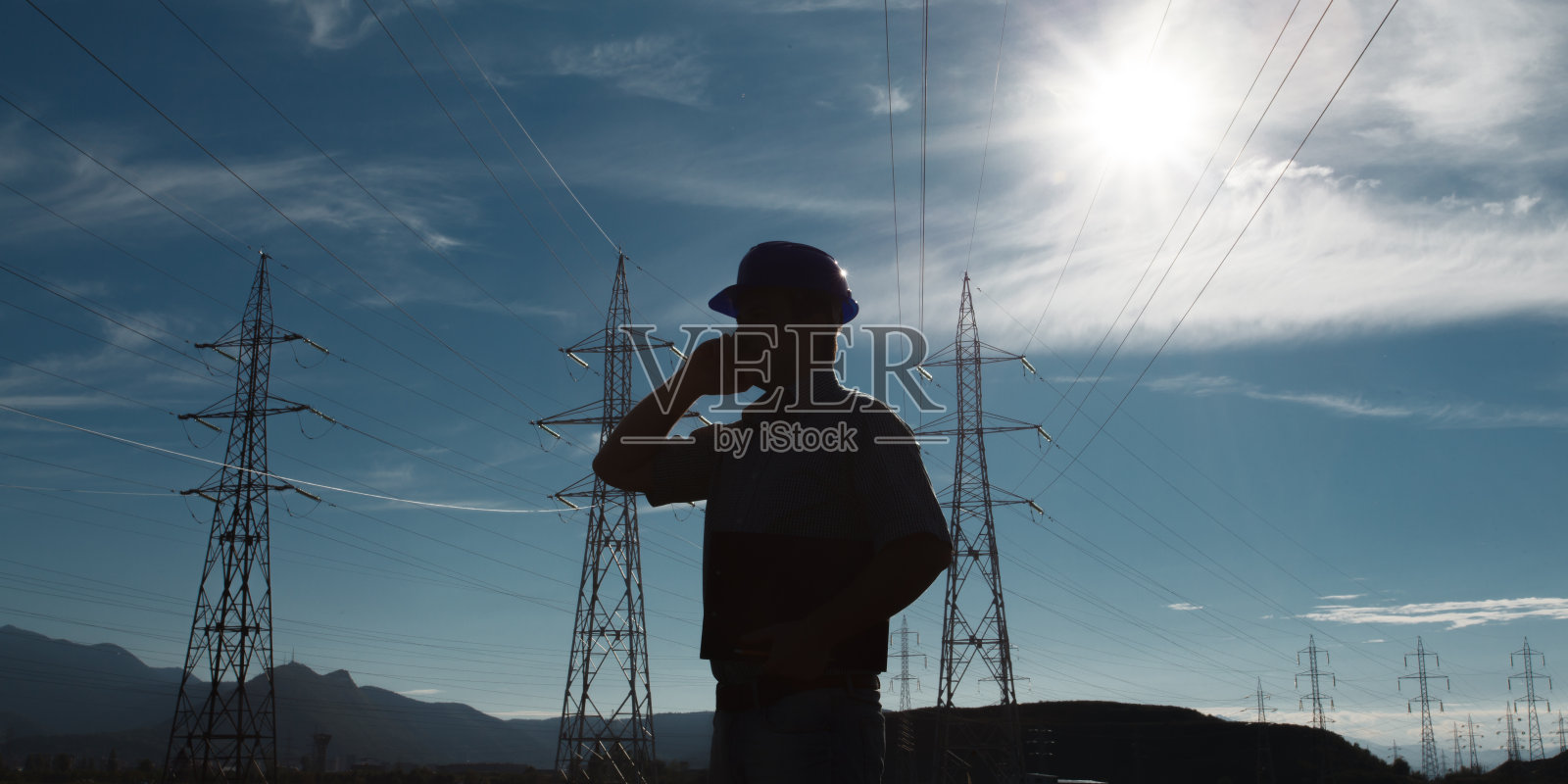 电站工程师照片摄影图片