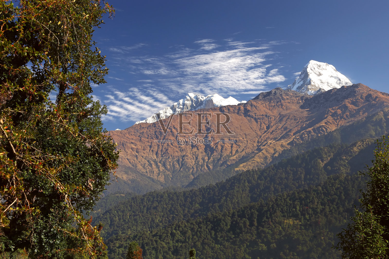 喜马拉雅山脉。尼泊尔照片摄影图片