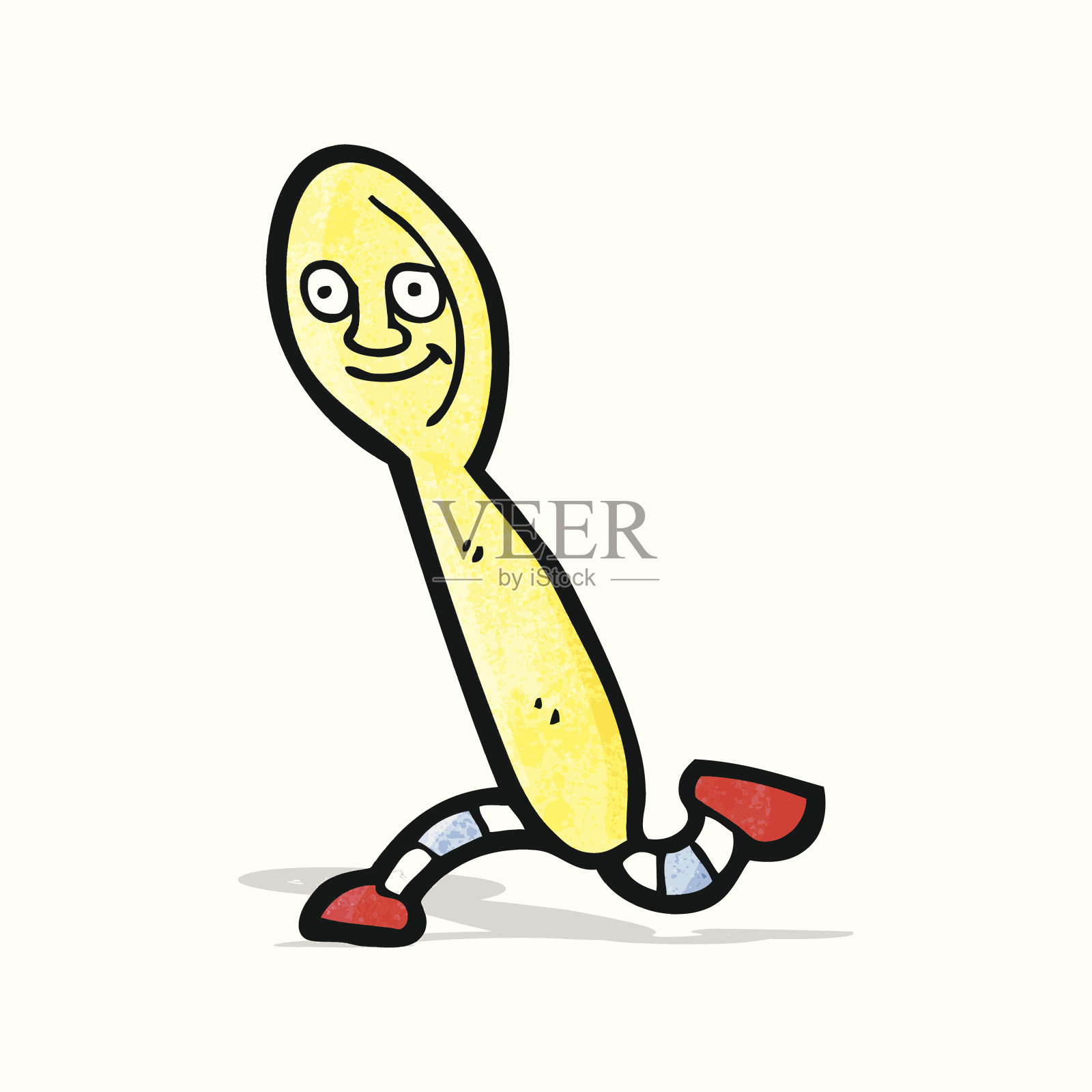 卡通运行勺子插画图片素材