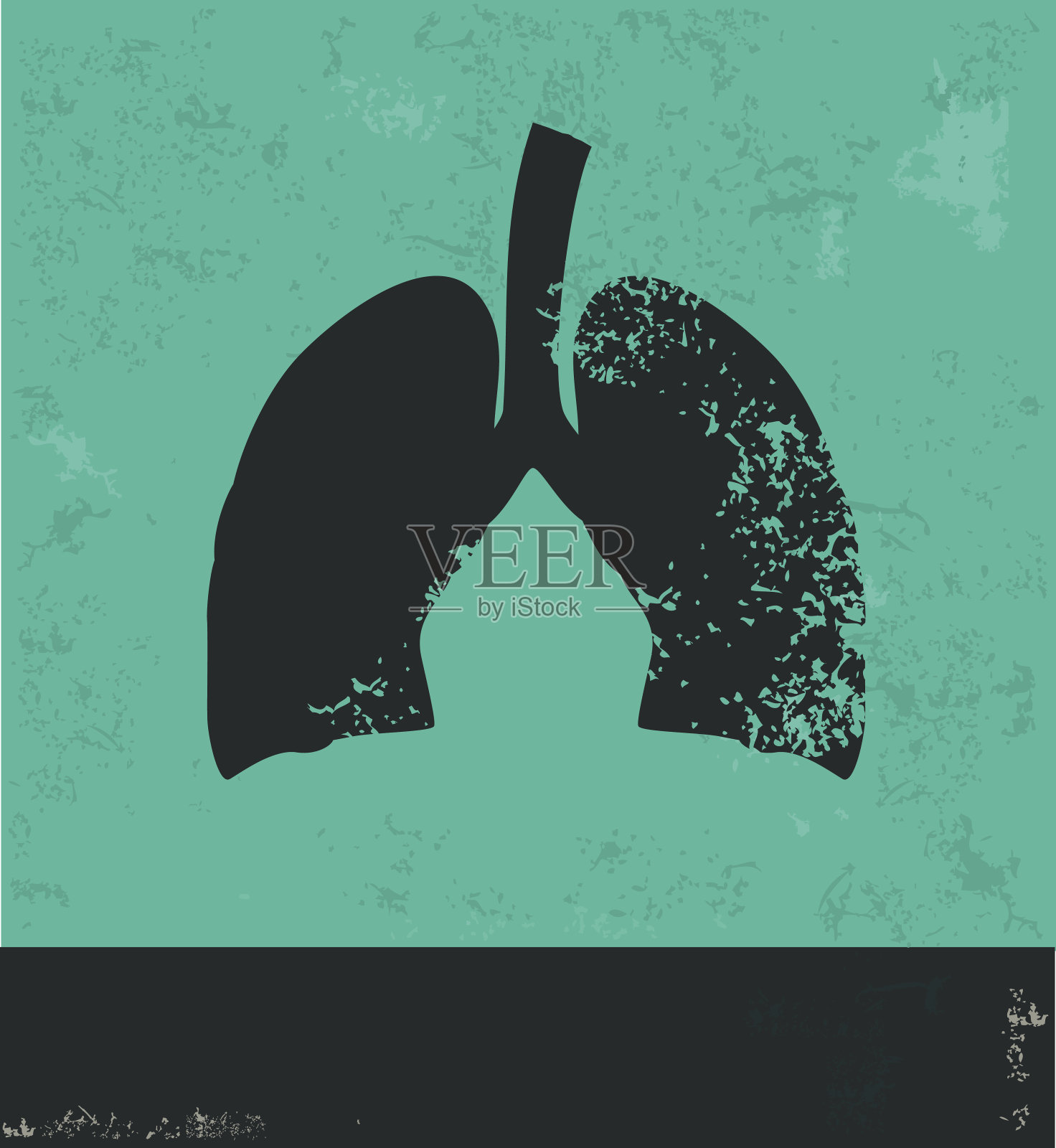 肺的设计以绿色为背景,向量设计模板素材