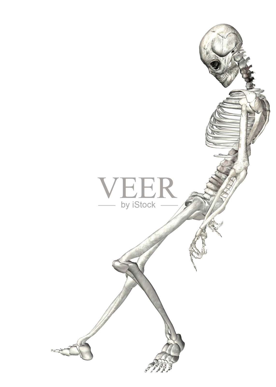 悲伤的人类骨骼插画照片摄影图片